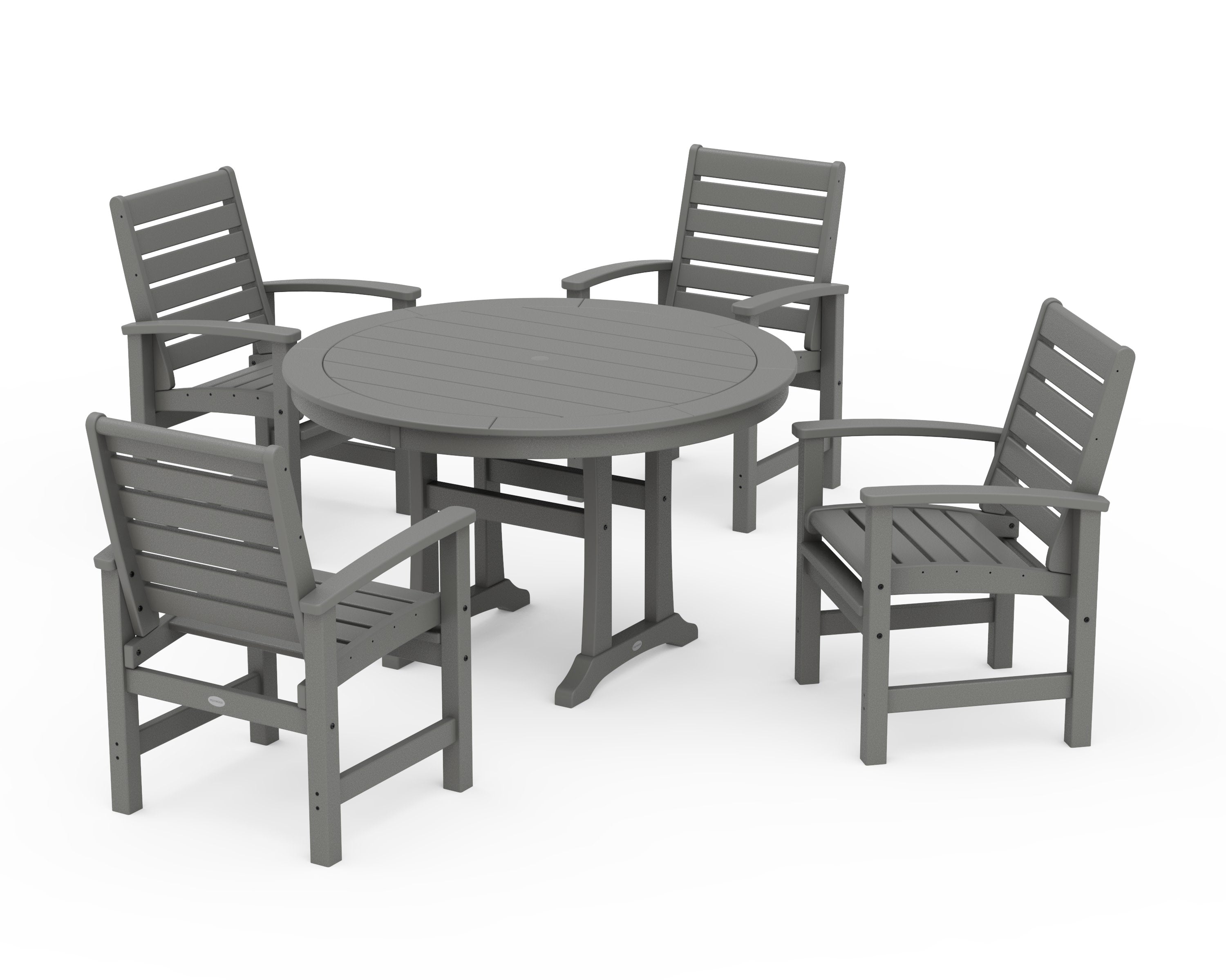 Signature 5-Piece Round Dining Set with Trestle Legs