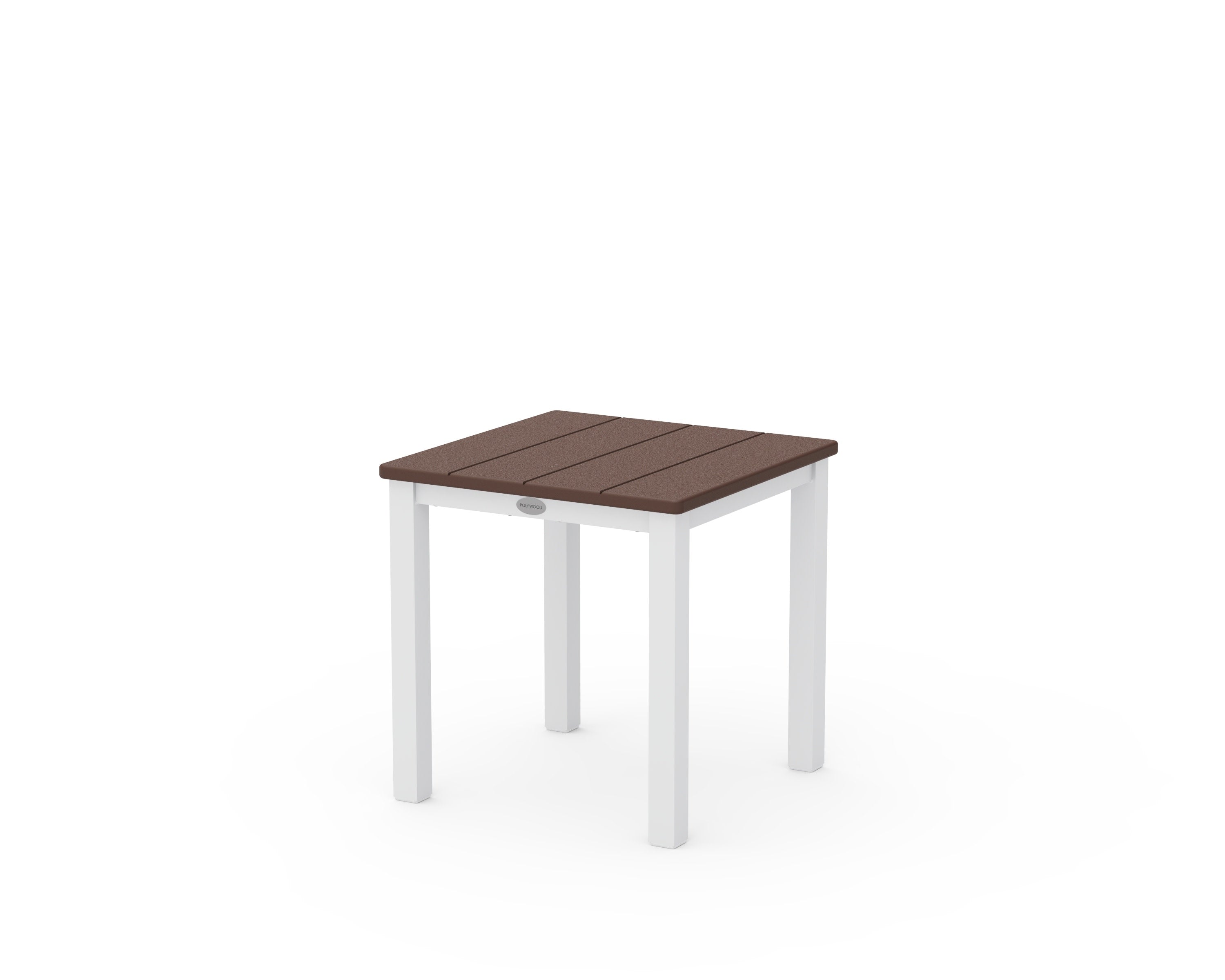 Main Street 18" Side Table in White / Mahogany