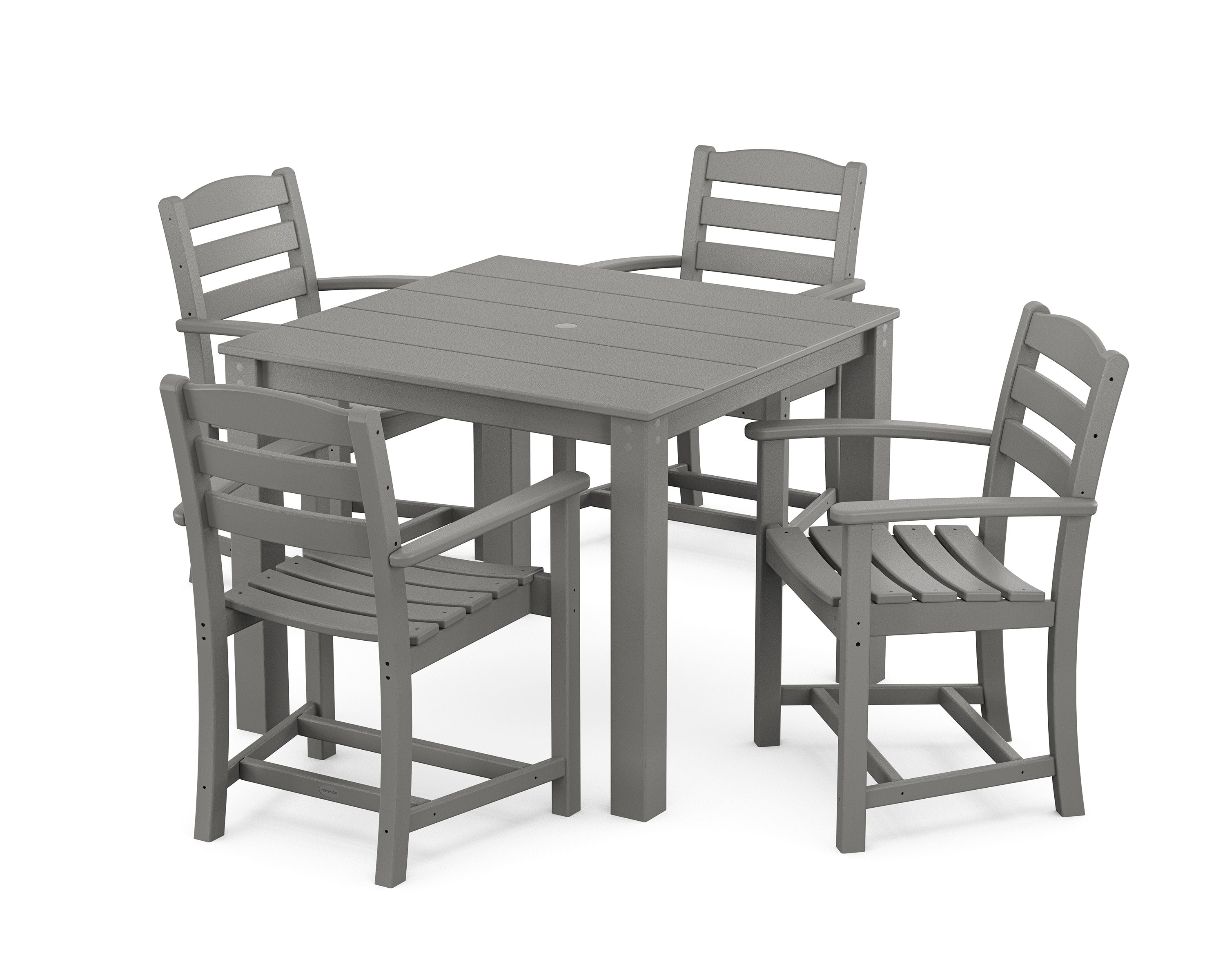La Casa Cafe' 5-Piece Parsons Dining Set in Slate Grey