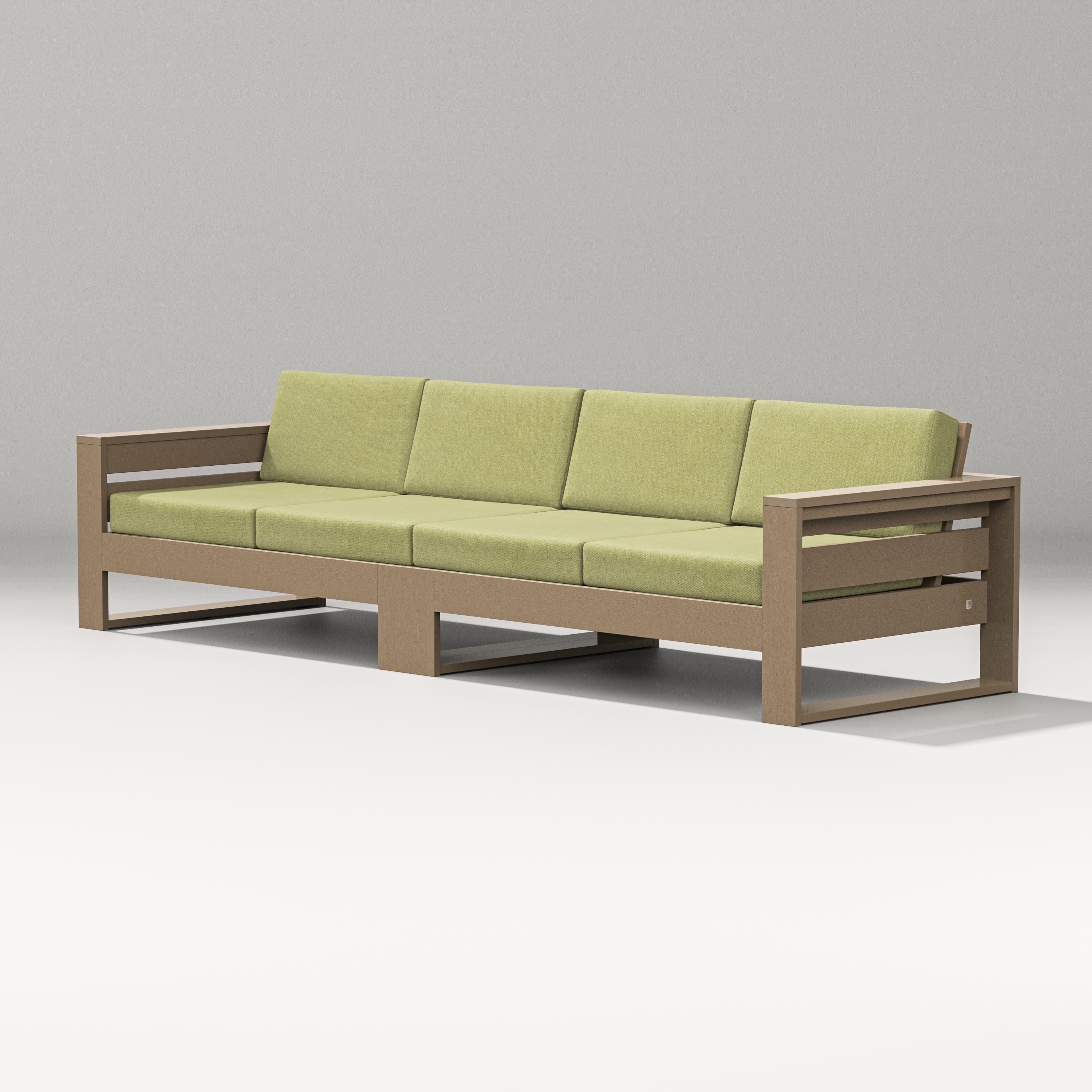 Latitude Straight Sectional in Vintage Sahara / Chartreuse Boucle