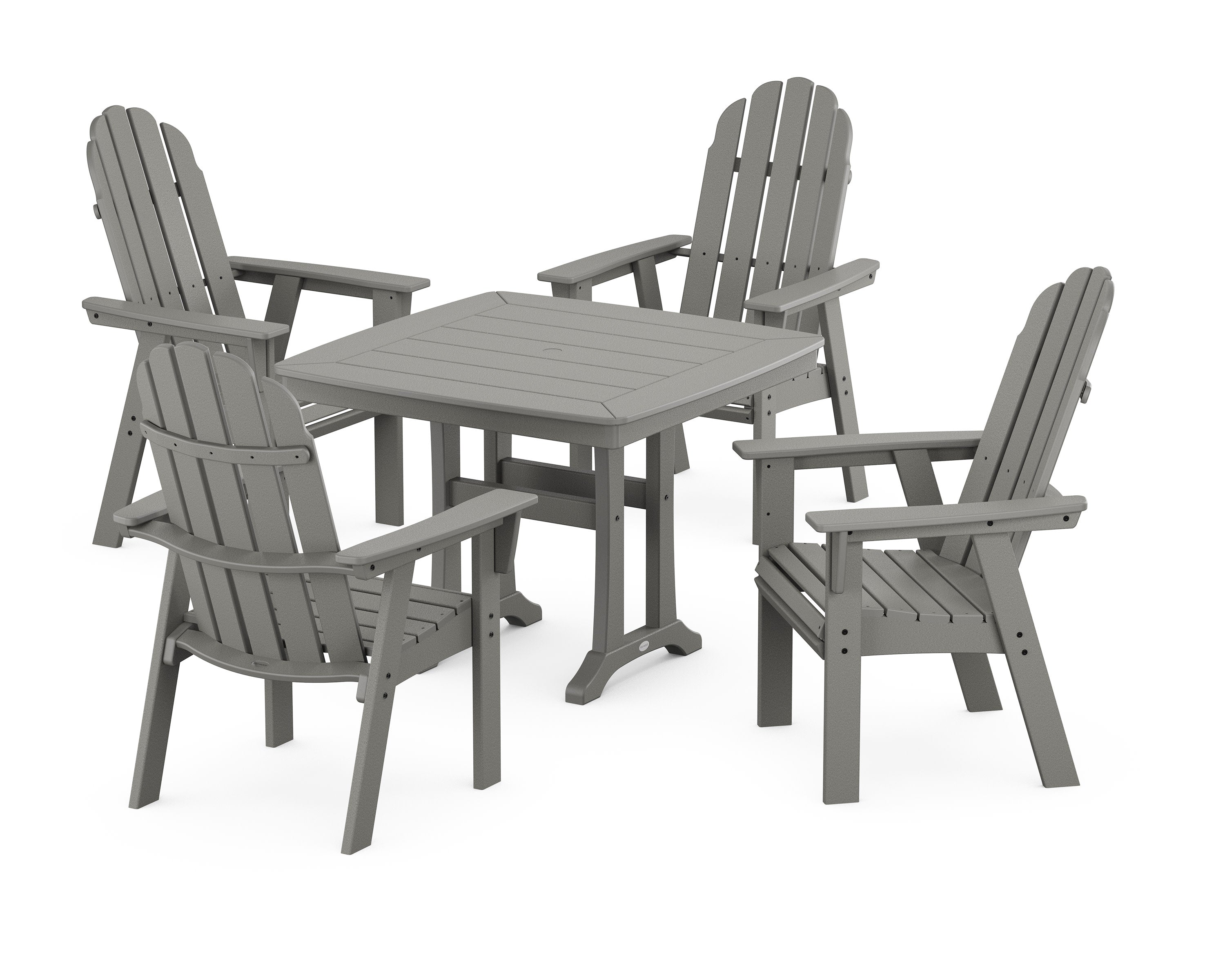 Vineyard Adirondack 5-Piece Dining Set with Trestle Legs in Slate Grey