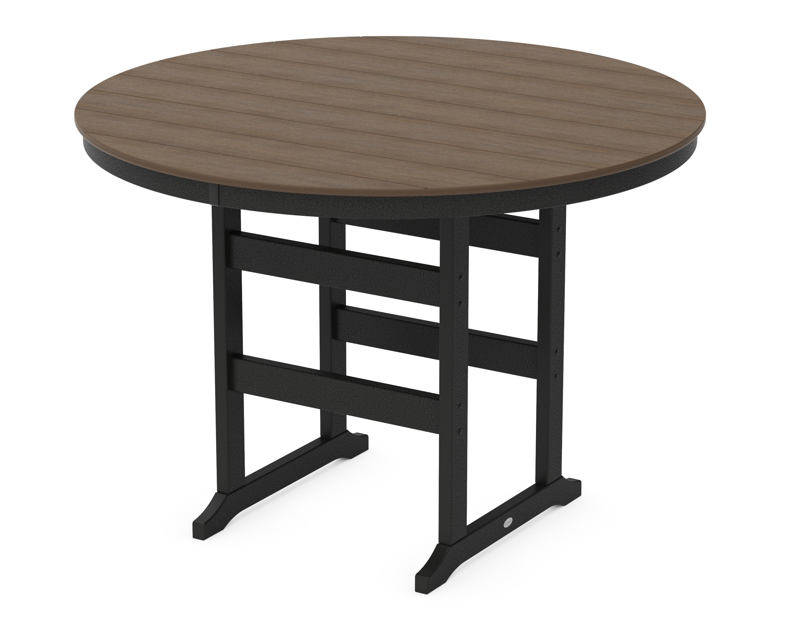 60" Round Farmhouse Bar Table in Black / Kona