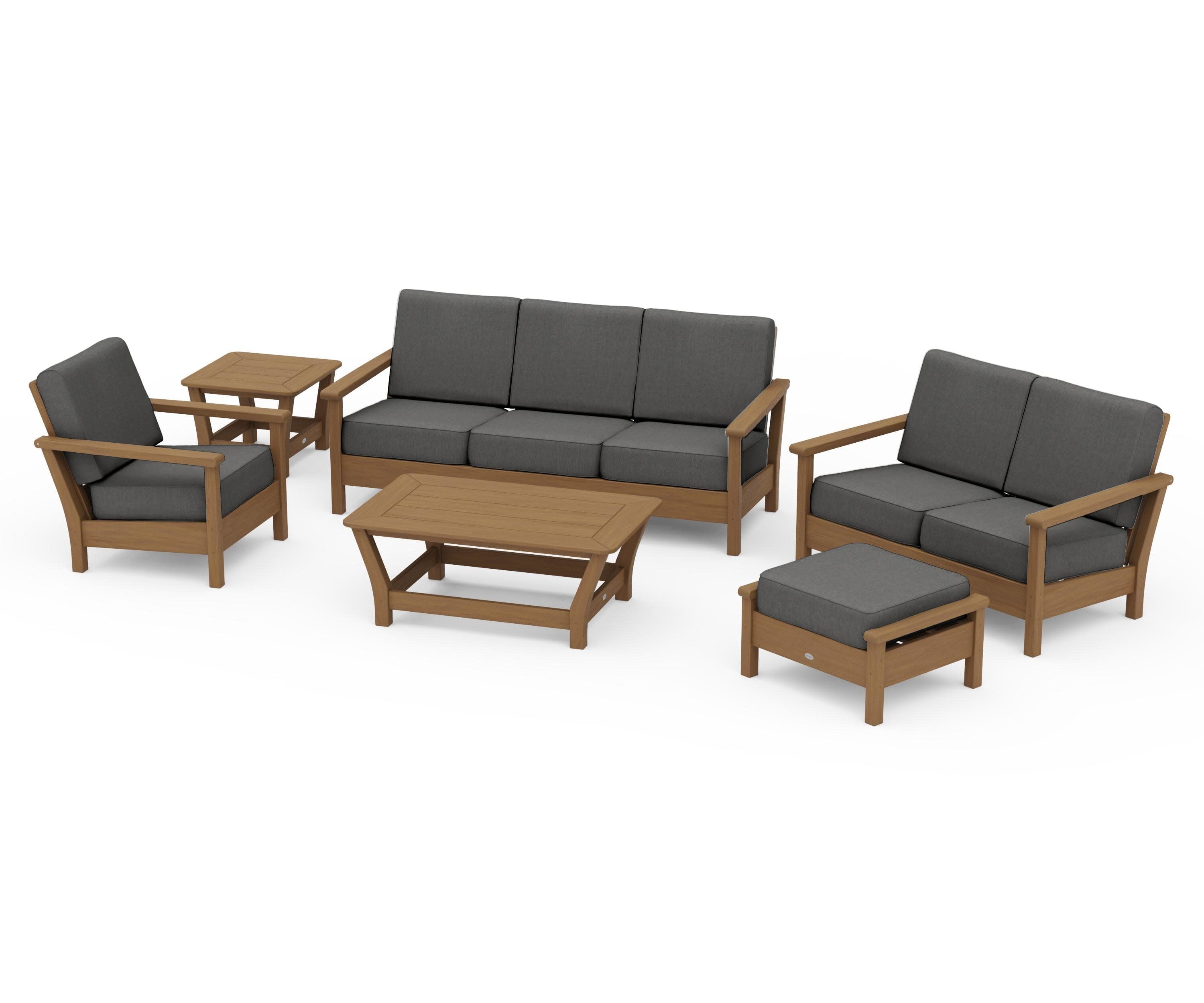 Harbour 6-Piece Outdoor Living Set in Natural / Spectrum Carbon