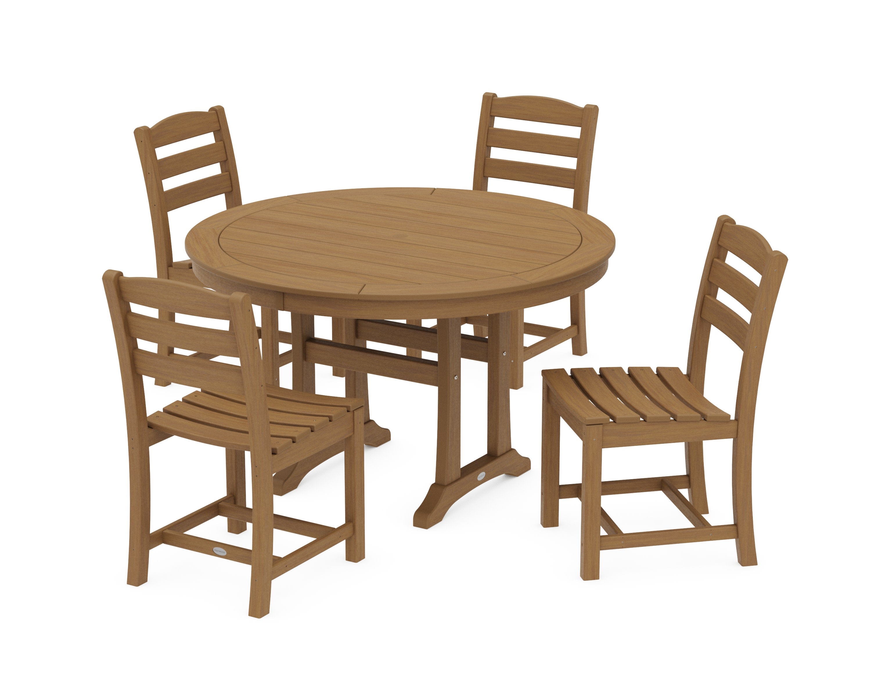 La Casa Caf 5-Piece Side Chair Dining Set in Natural