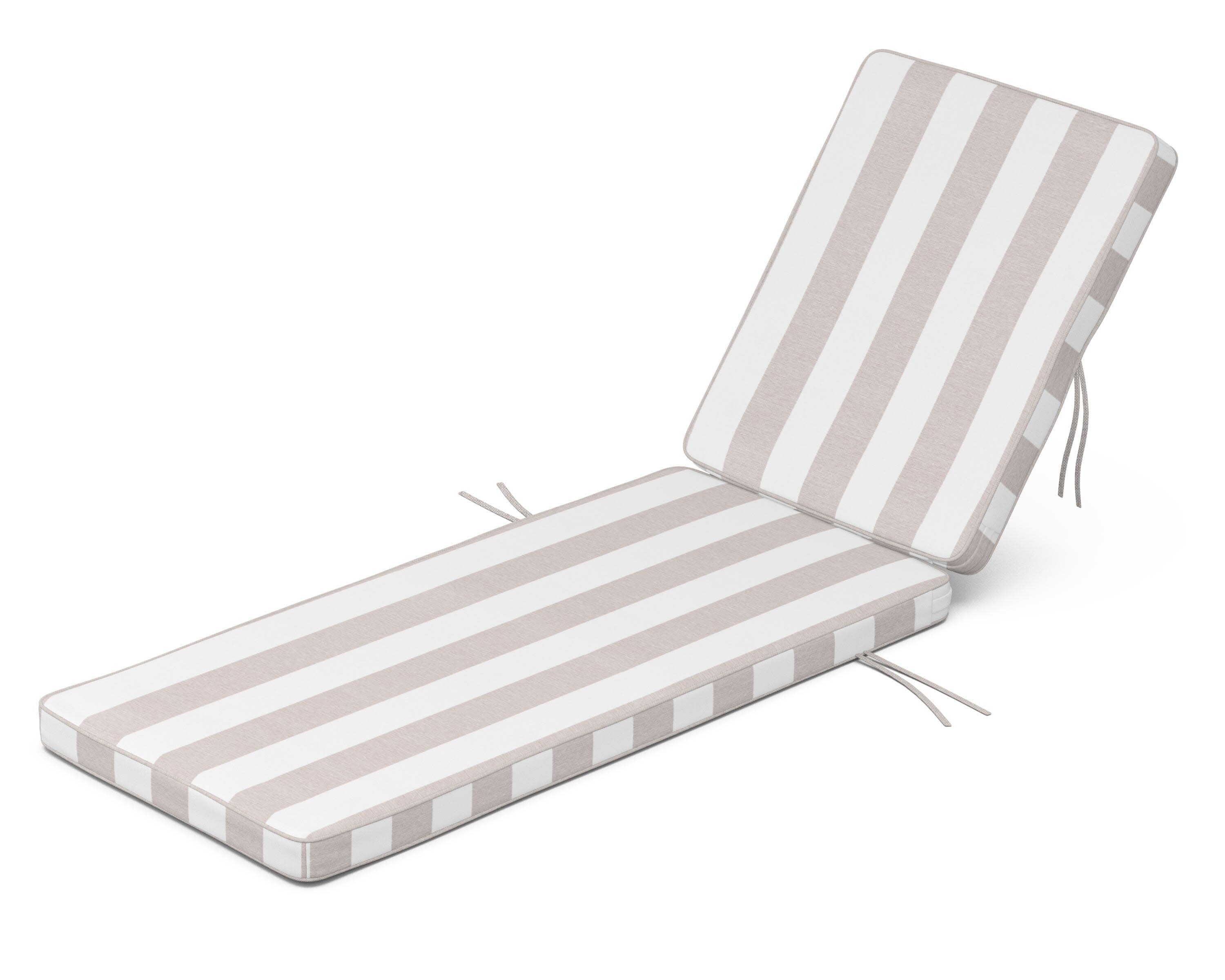 Acadia Chaise Cushion in Cabana Stripe Dune Burlap