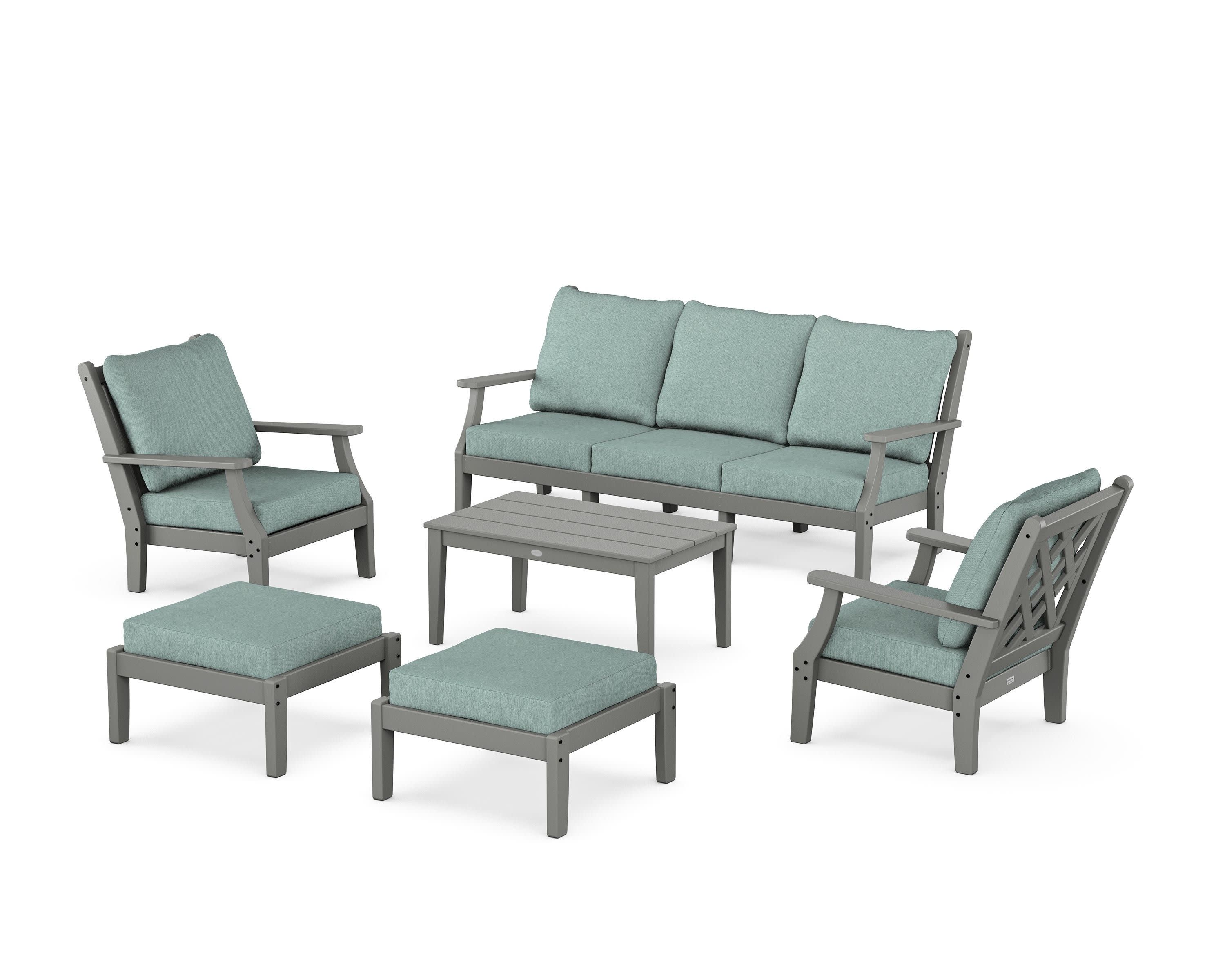 Wovendale 6-Piece Lounge Sofa Set in Slate Grey / Glacier Spa