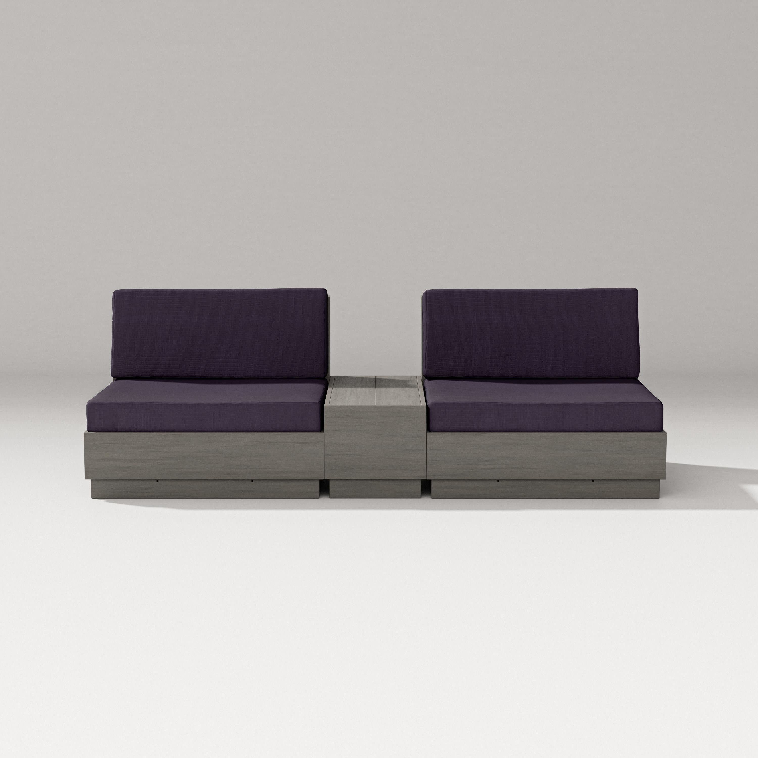 Elevate Lounge Chair Set in Driftwood / Navy Linen