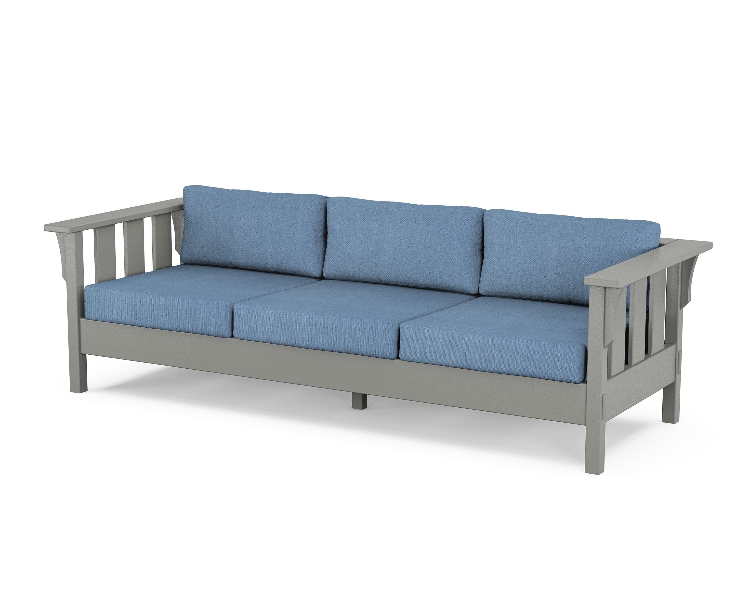 Acadia Deep Seating Sofa in Slate Grey / Sky Blue