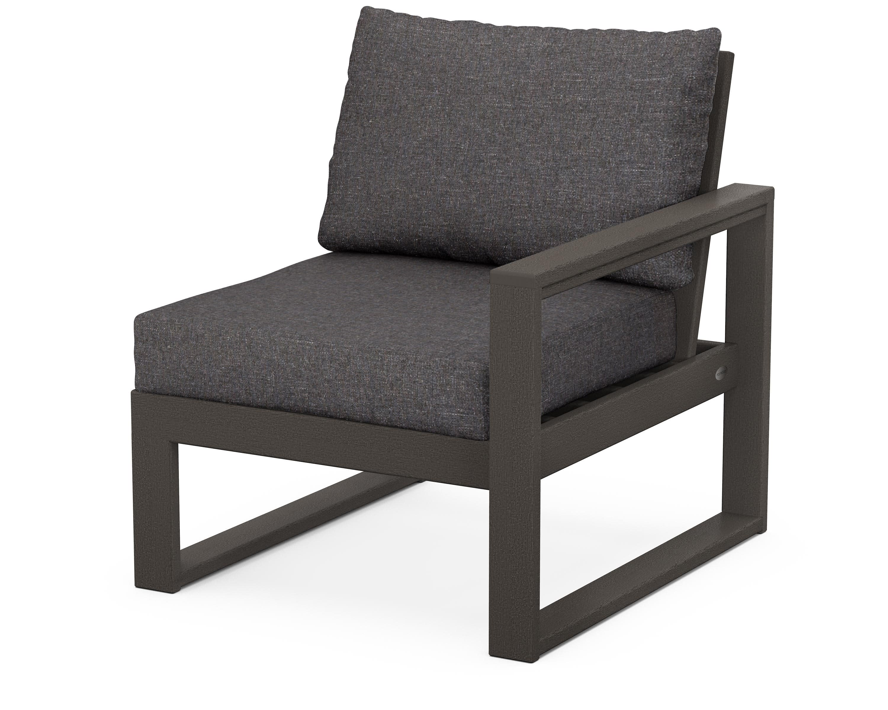 EDGE Modular Right Arm Chair in Vintage Coffee / Ash Charcoal