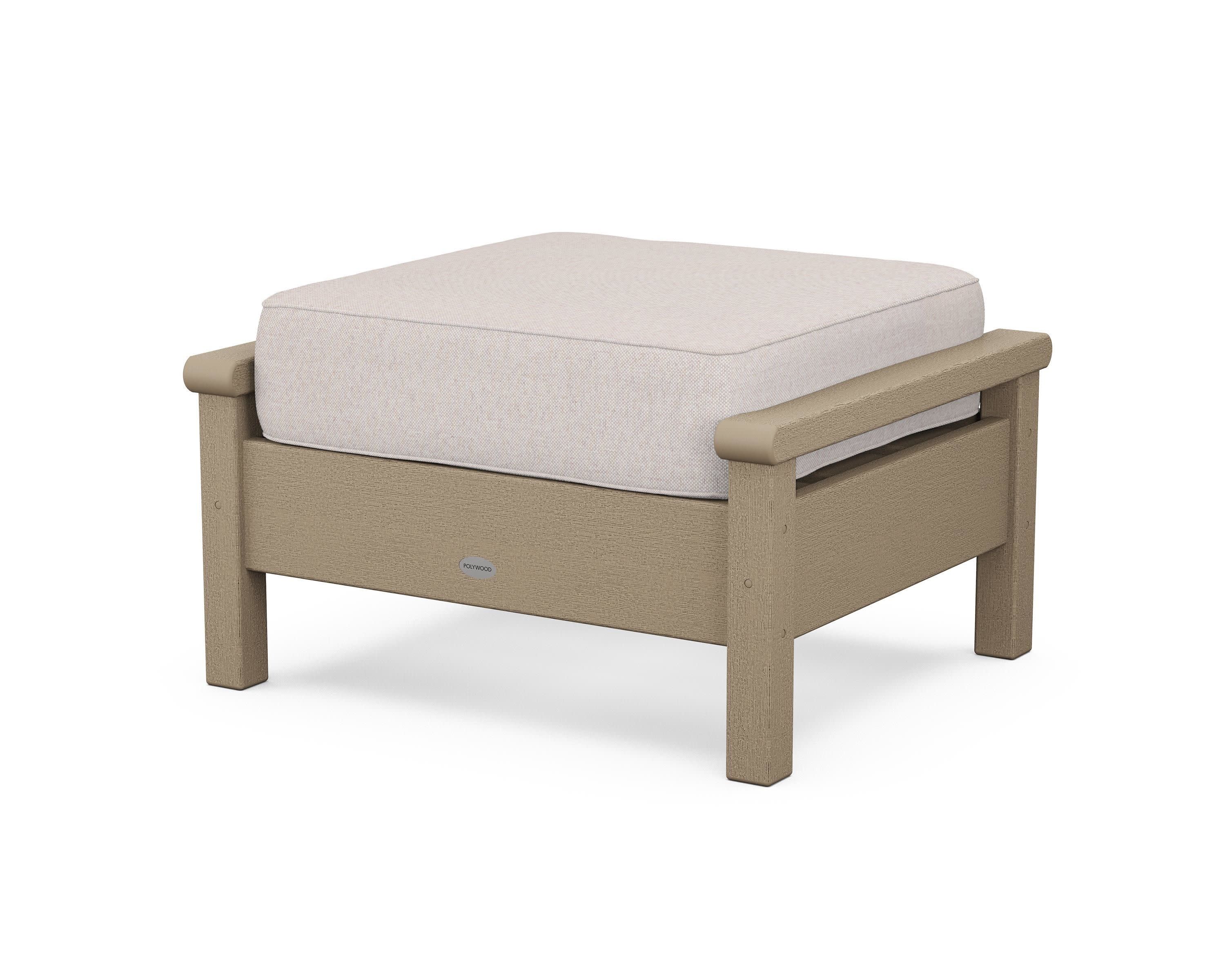Harbour Deep Seating Ottoman in Vintage Sahara / Dune Burlap