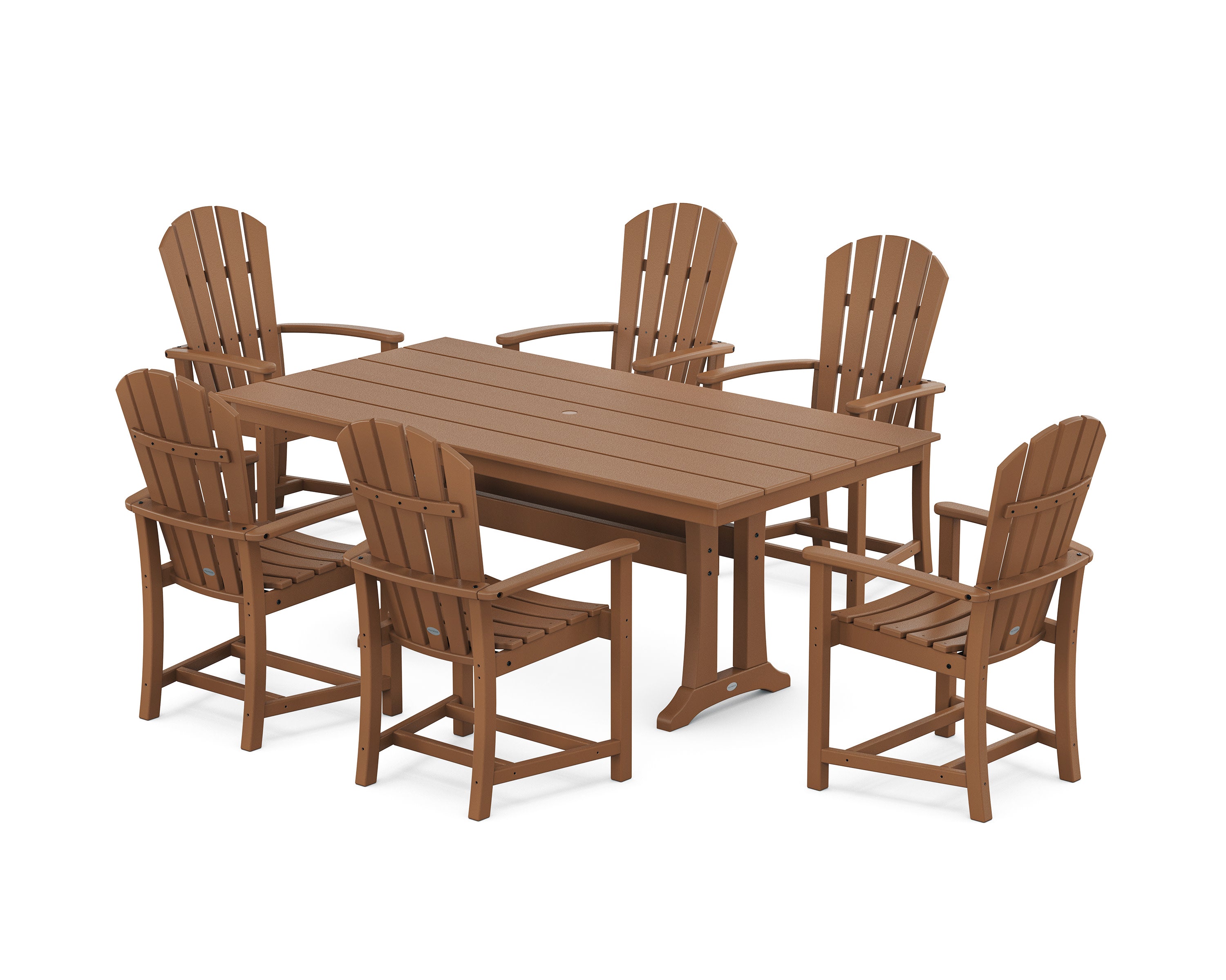 Palm Coast 7-Piece Dining Set with Trestle Legs in Teak