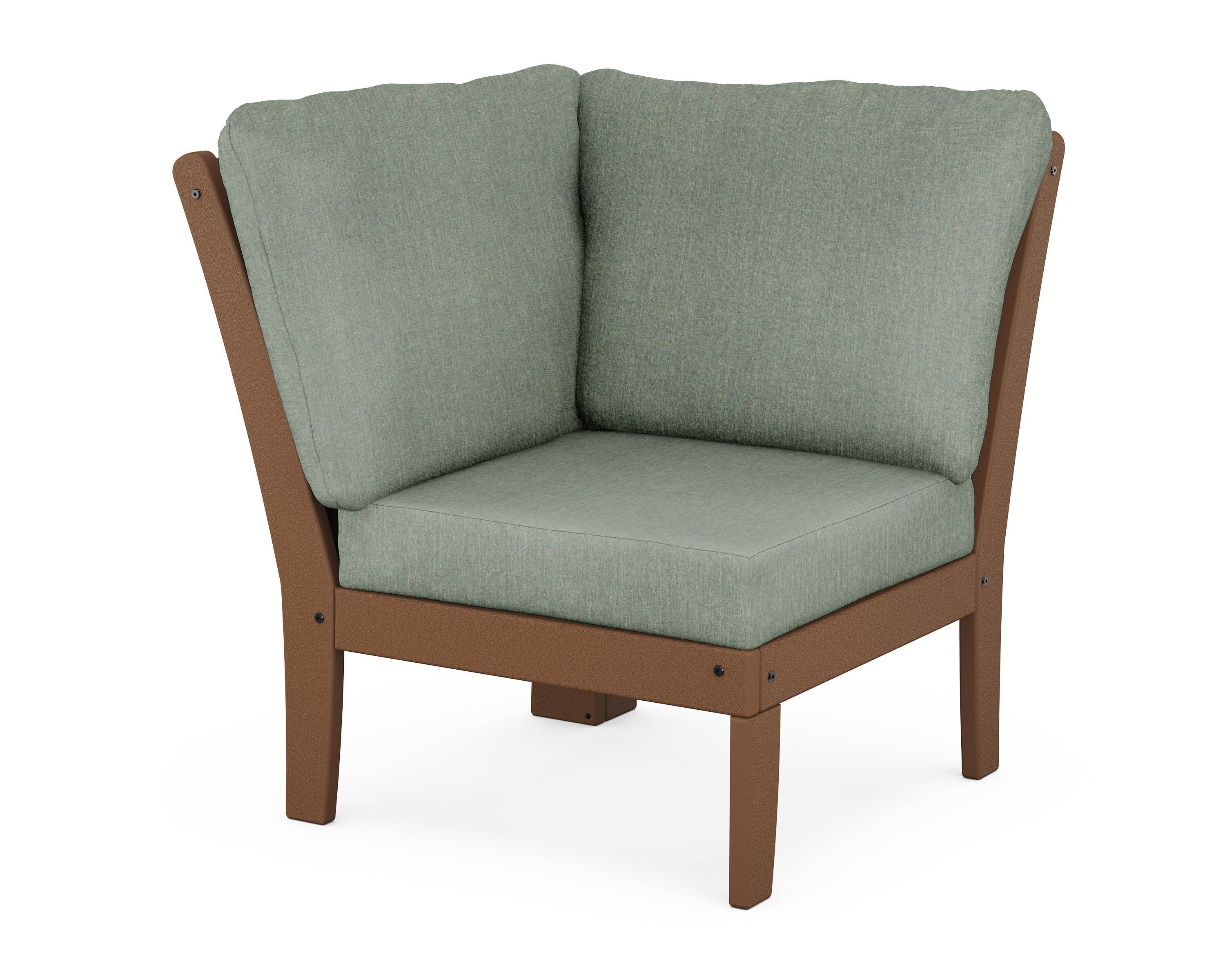 Braxton Modular Corner Chair in Teak / Cast Sage