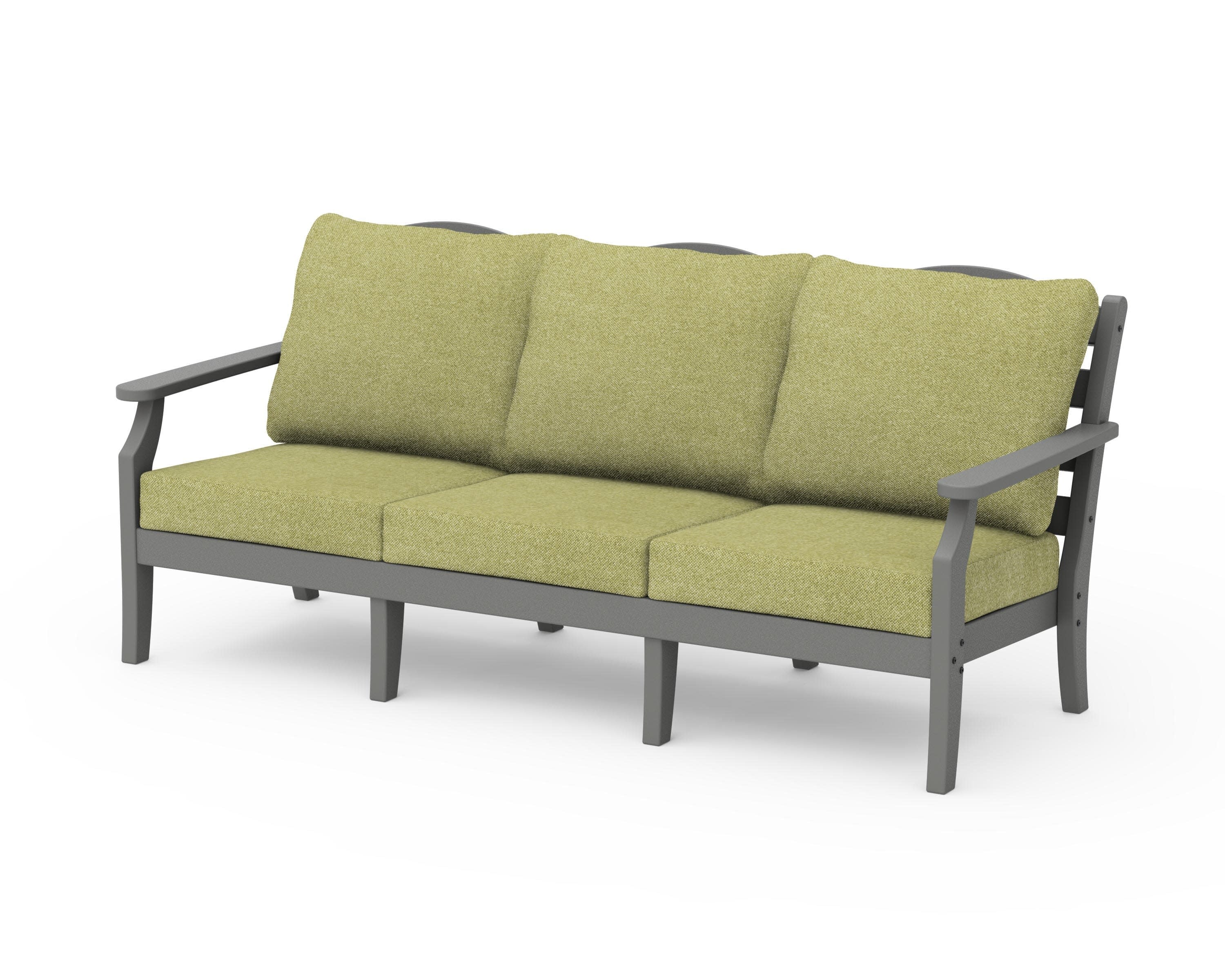 Savannah Deep Seating Sofa in Slate Grey / Chartreuse Boucle