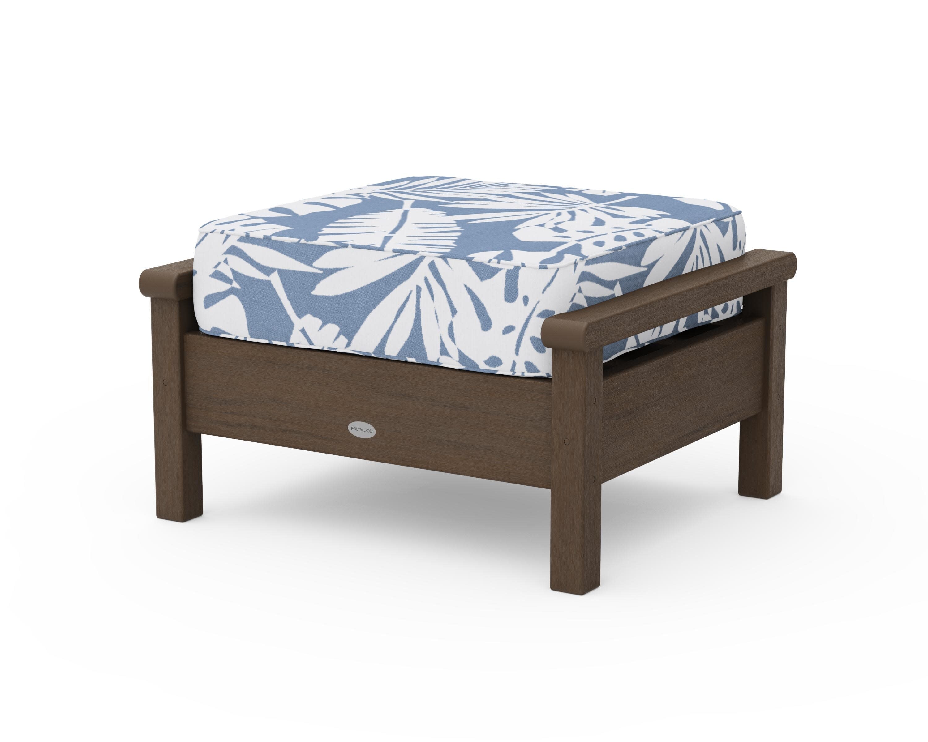 Harbour Deep Seating Ottoman in Kona / Leaf Sky Blue