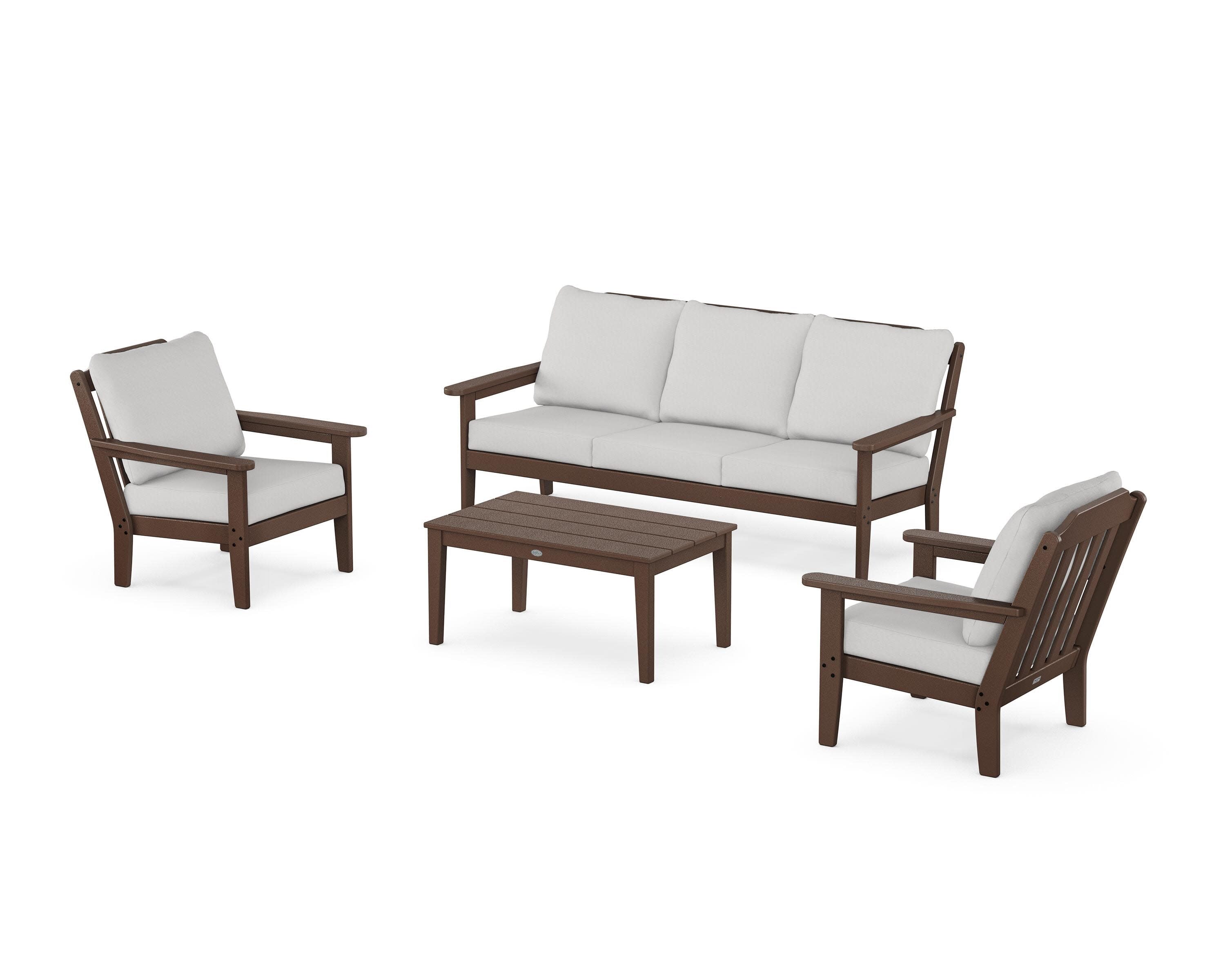 Cottage 4-Piece Deep Seating Set with Sofa in Mahogany / Diamond in the Rough