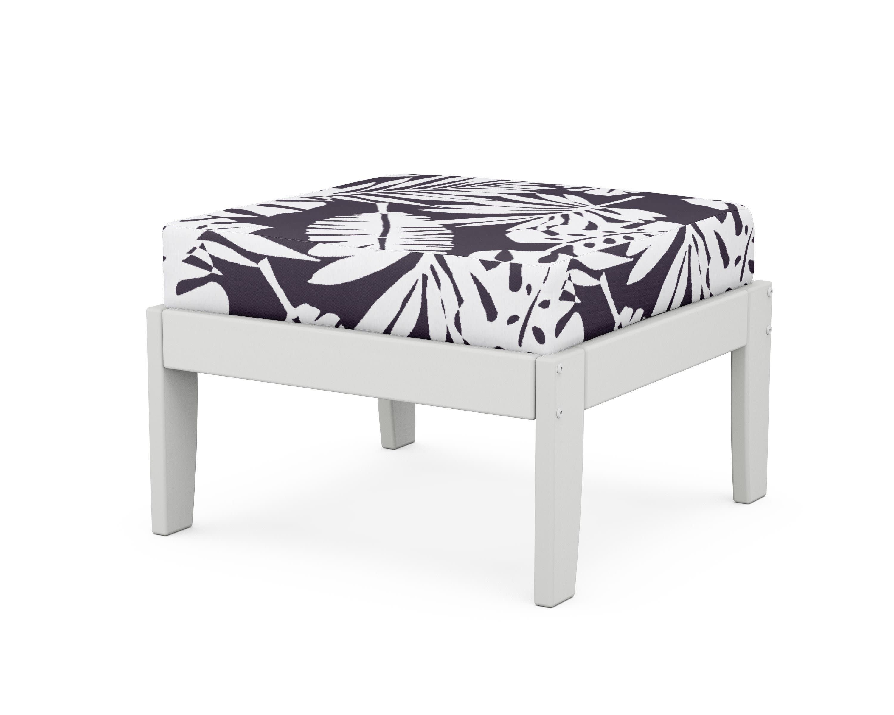 Modular Ottoman - Classic in White / Leaf Navy
