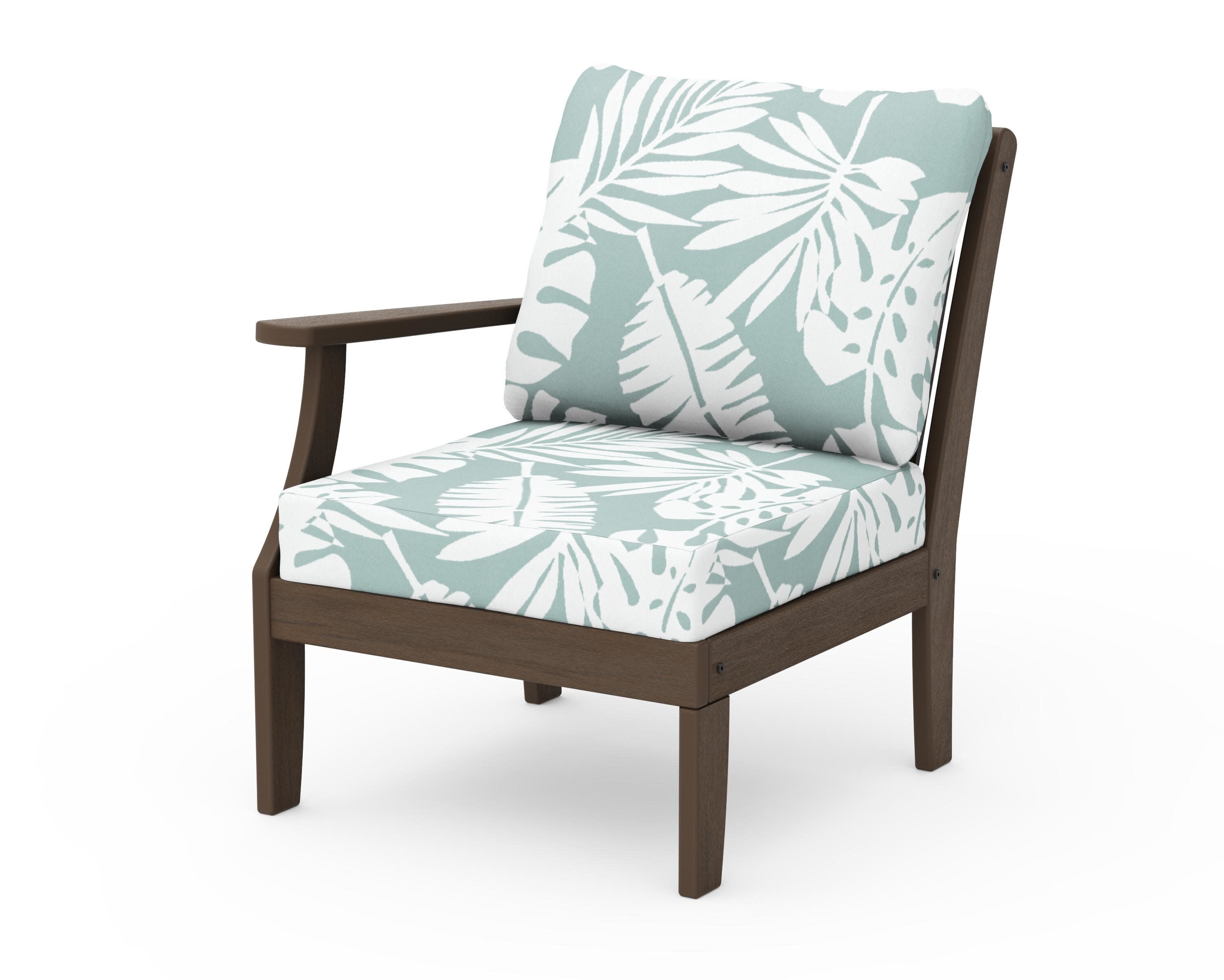 Braxton Modular Left Arm Chair in Kona / Leaf Glacier Spa