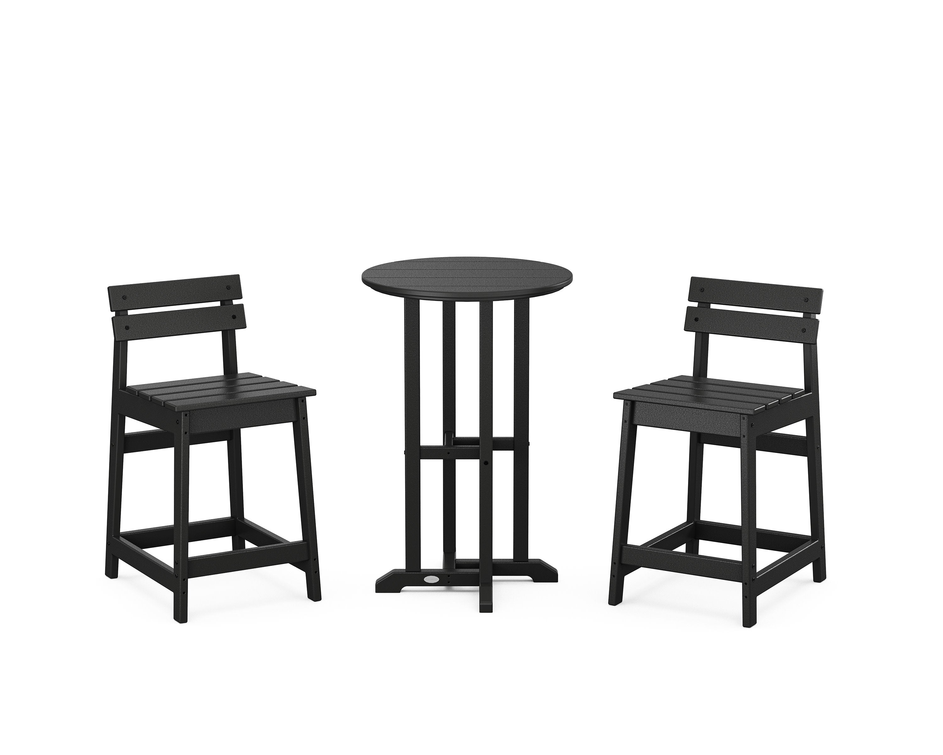 Modern Studio Plaza Lowback 3-Piece Bistro Counter Set in Black