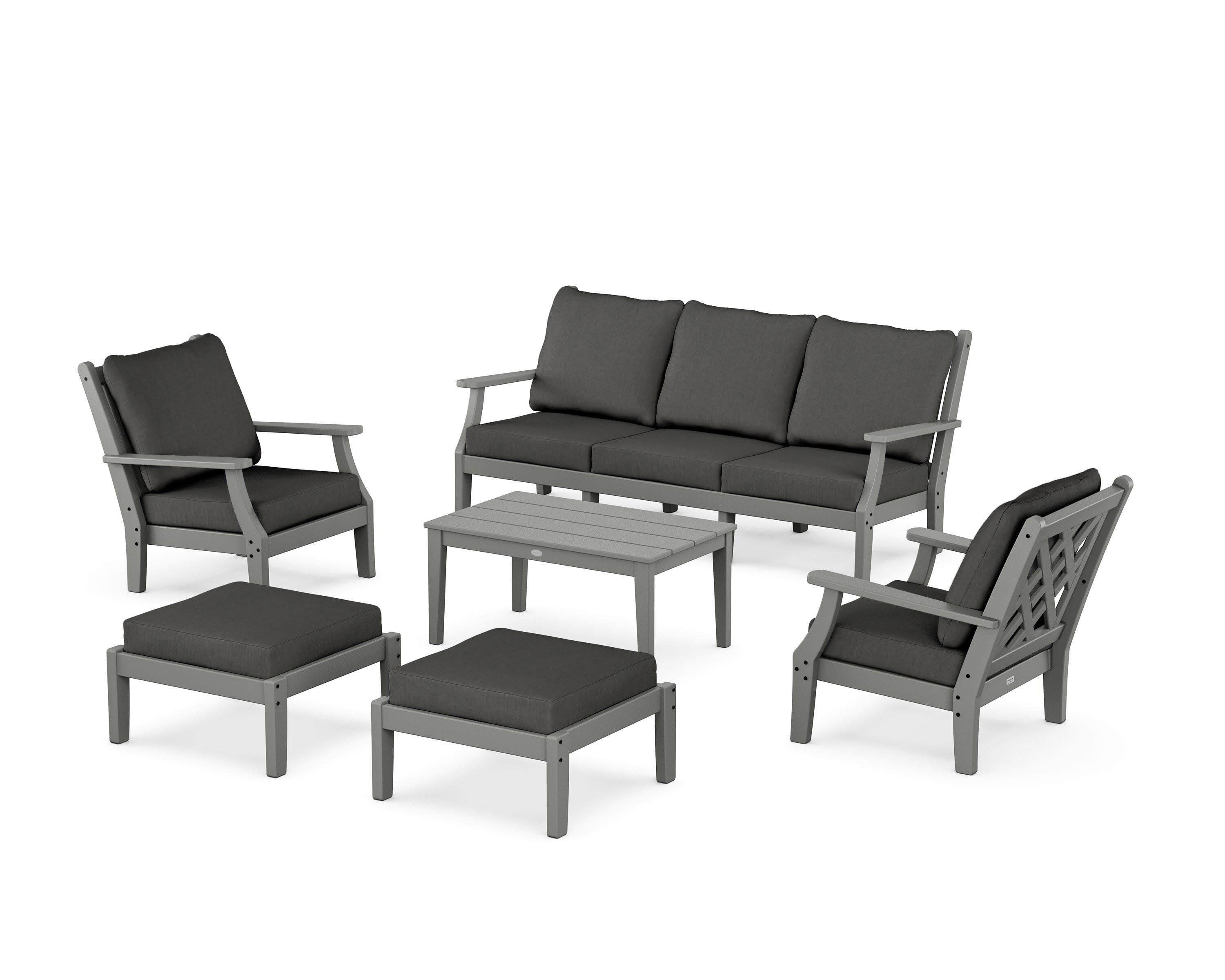 Wovendale 6-Piece Lounge Sofa Set in Slate Grey / Spectrum Carbon