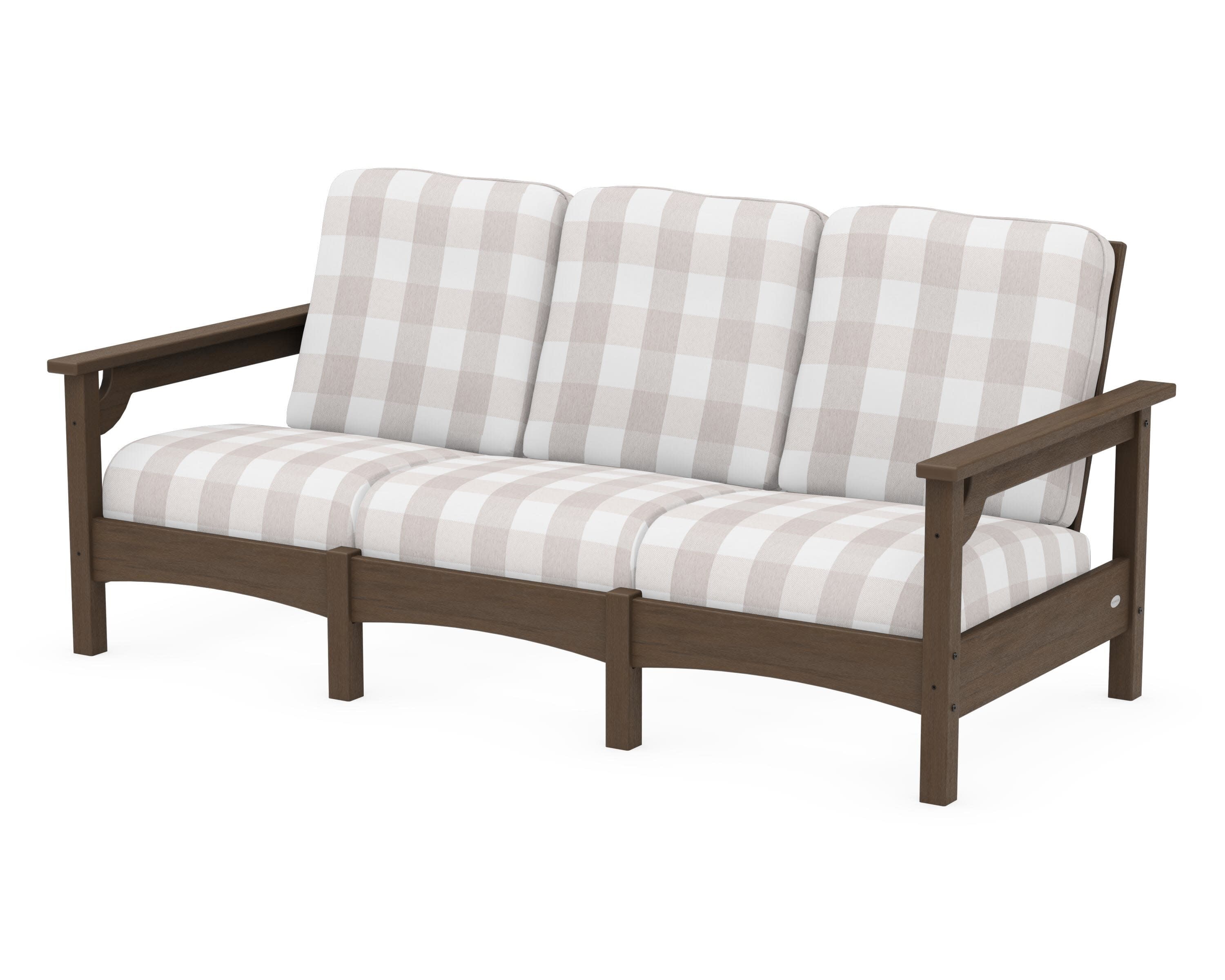 Club Sofa in Kona / Buffalo Plaid Dune Burlap