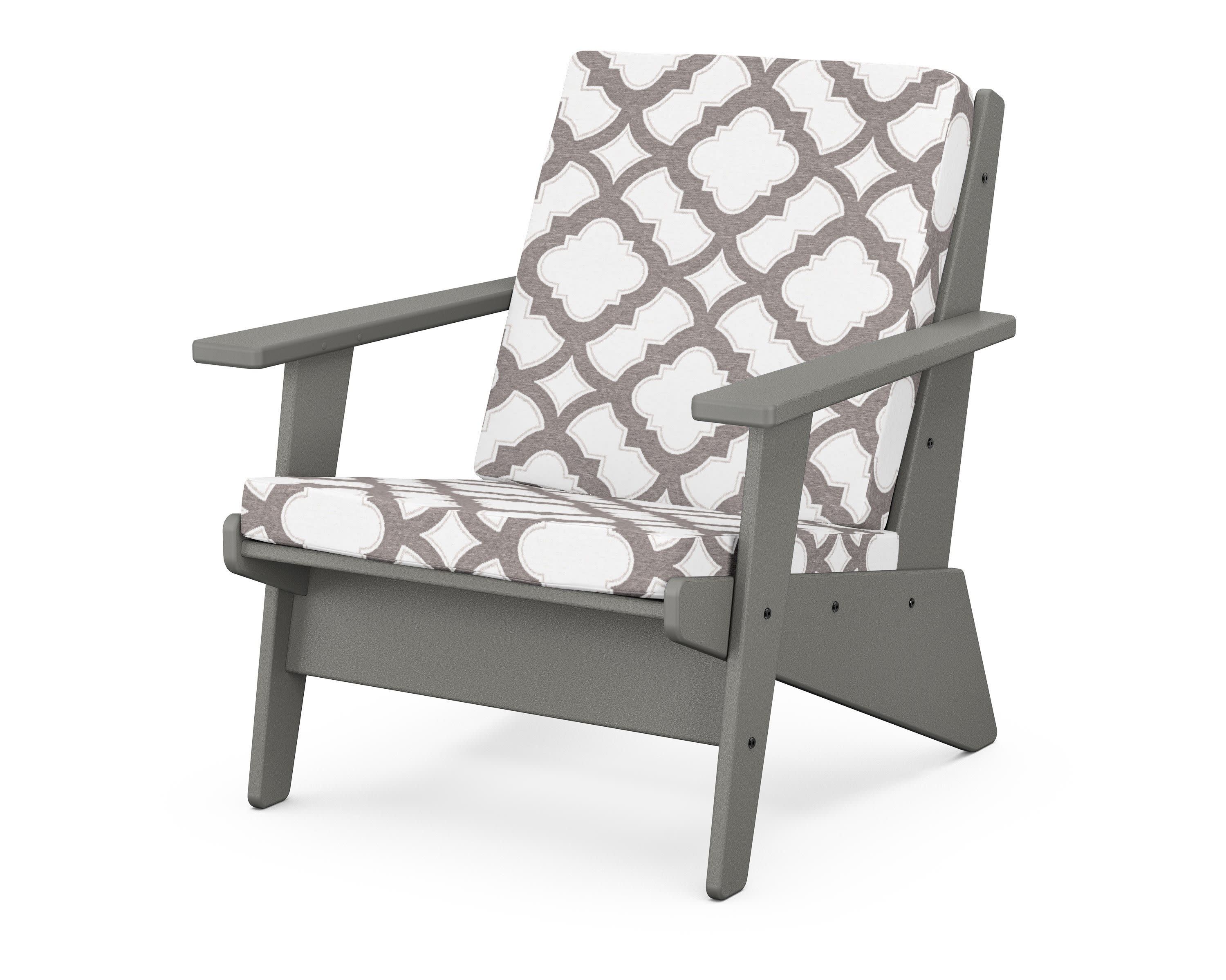Riviera Modern Lounge Chair in Slate Grey / Trellis Grey Mist