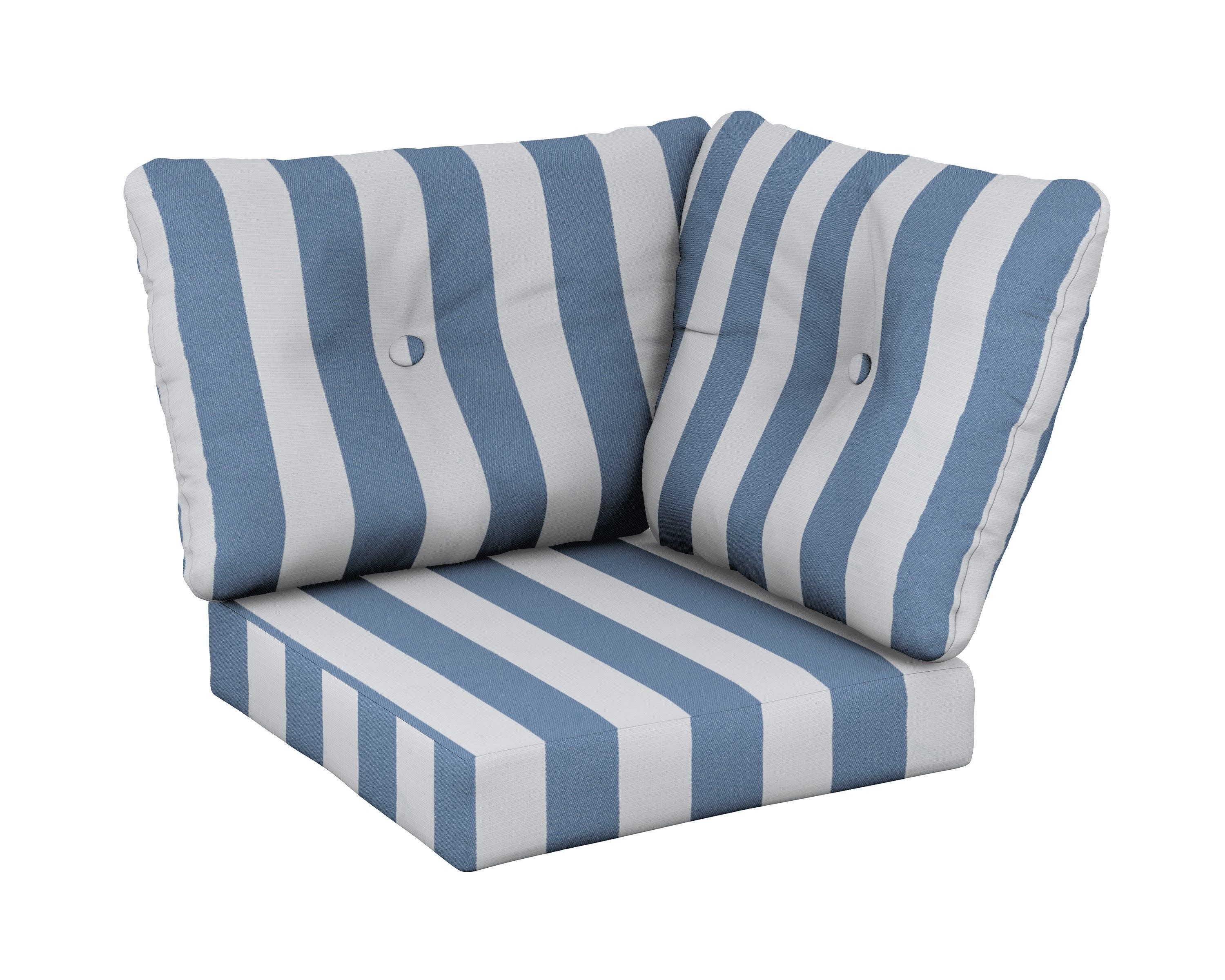 Modular Corner Cushion in Cabana Stripe Sky Blue