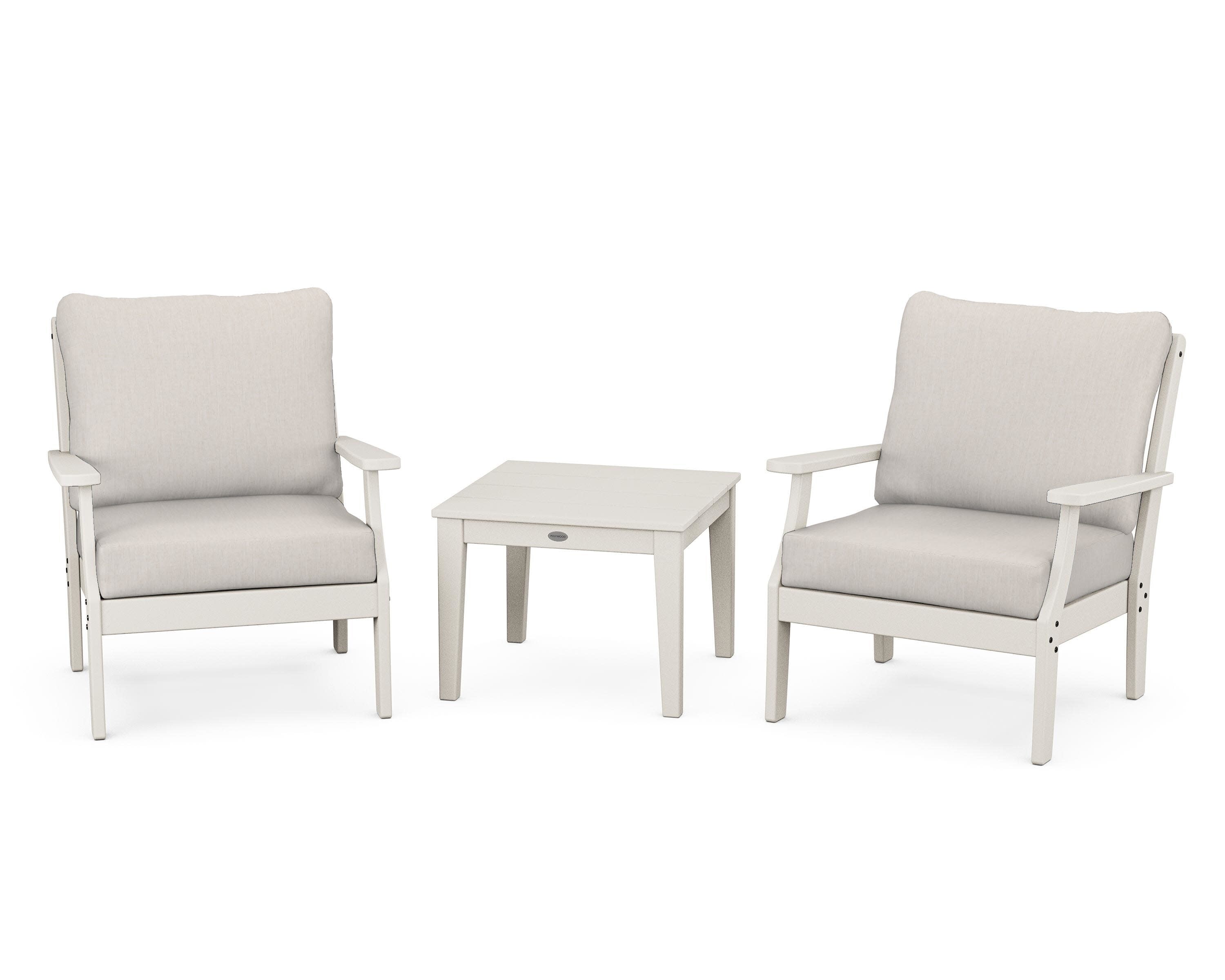 Braxton 3-Piece Deep Seating Set in Sand / Cast Ash
