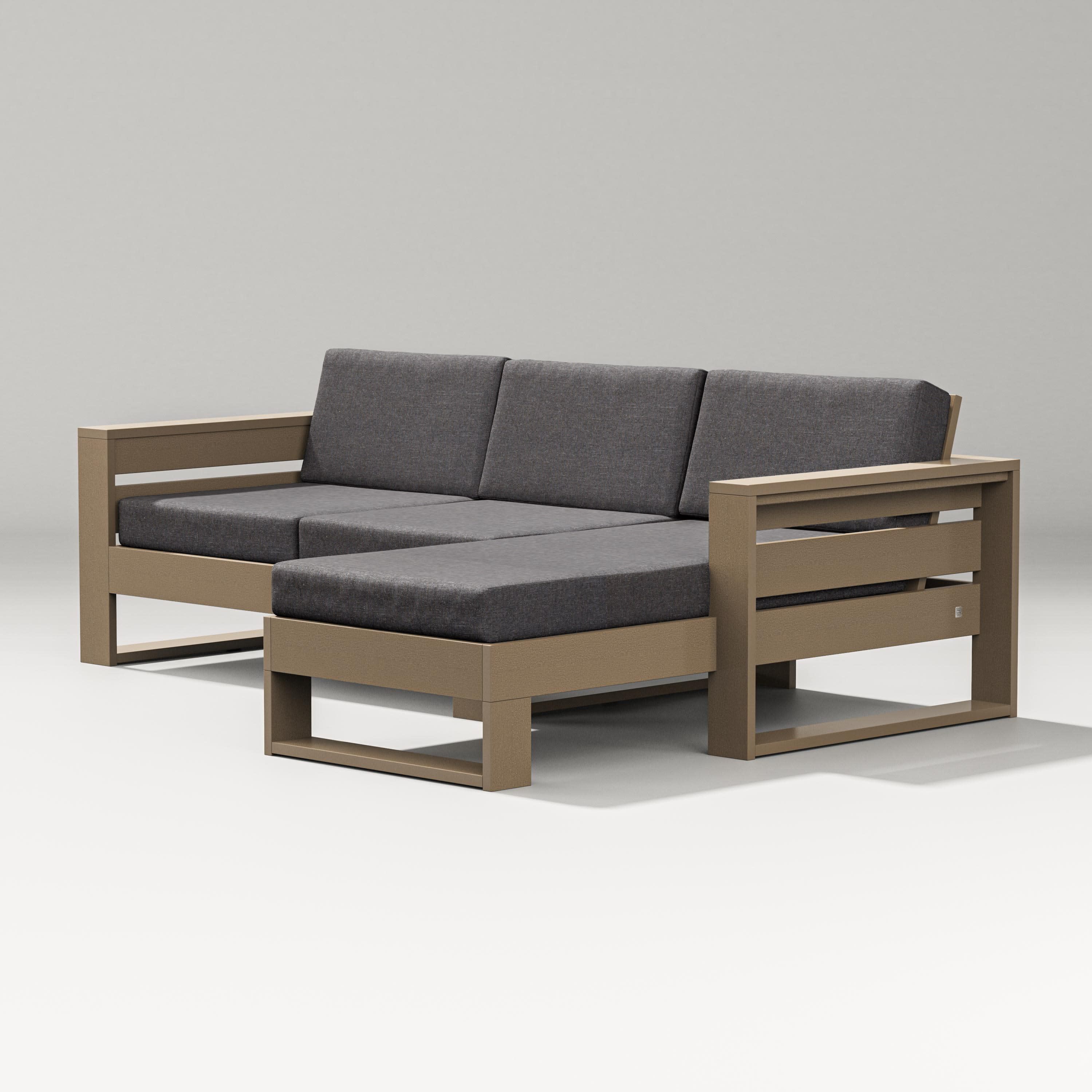 Latitude Right Chaise Sectional in Vintage Sahara / Ash Charcoal