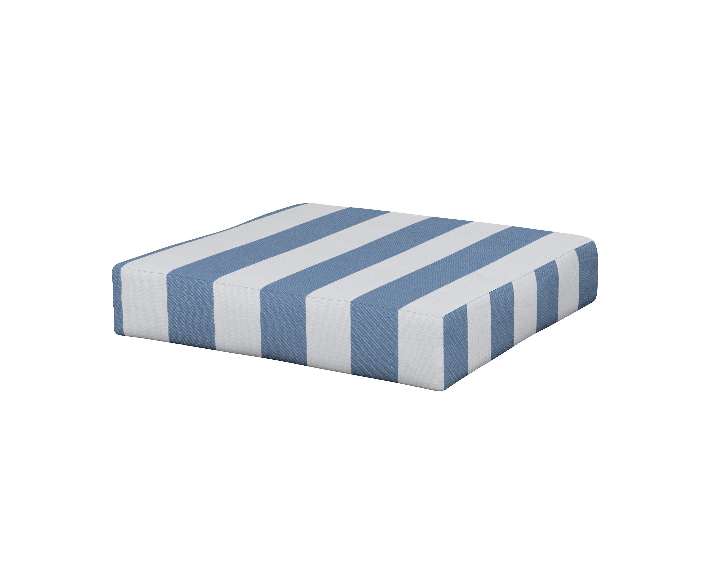 Prescott Ottoman Cushion in Cabana Stripe Sky Blue
