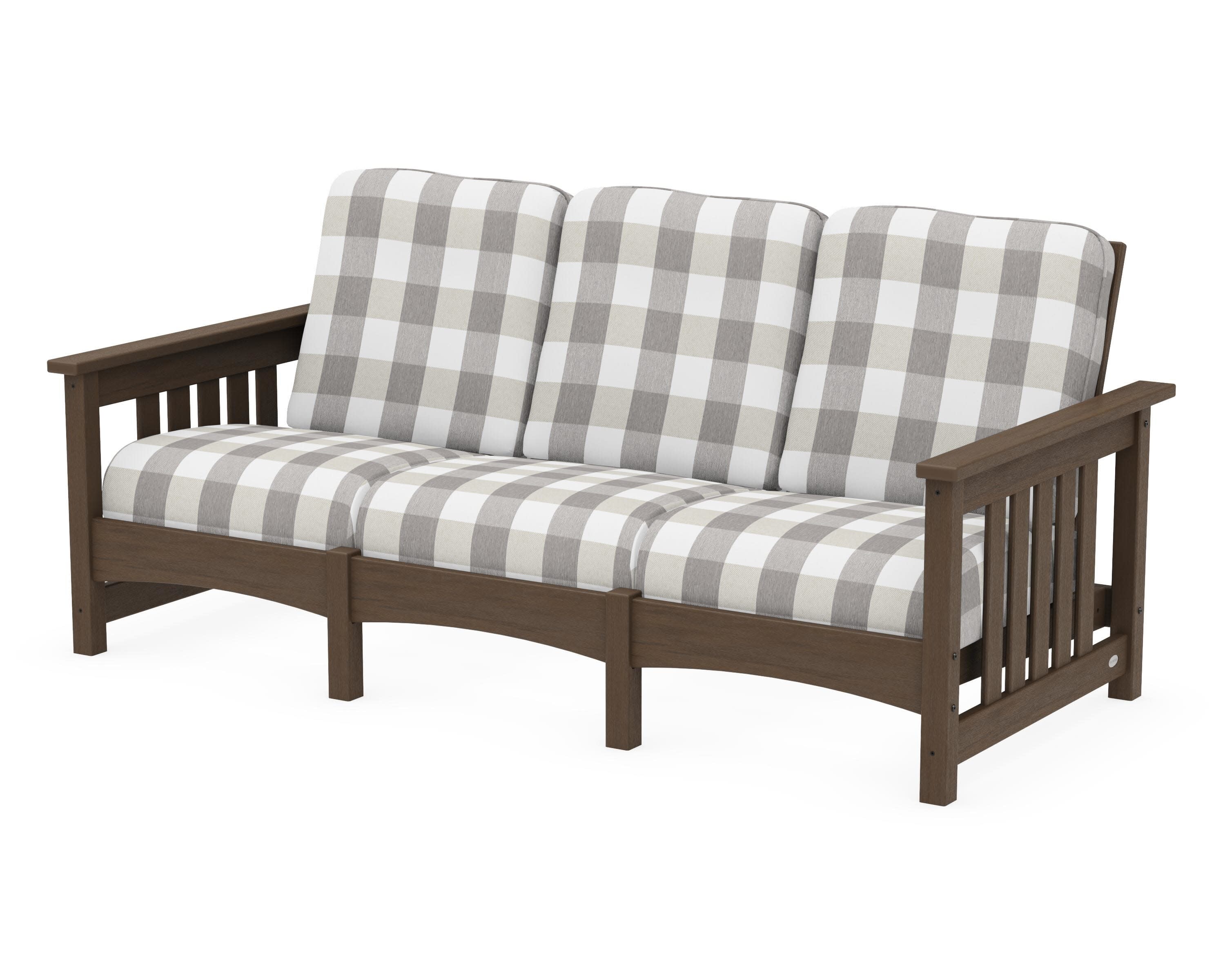 Club Mission Sofa in Kona / Buffalo Plaid Grey Mist