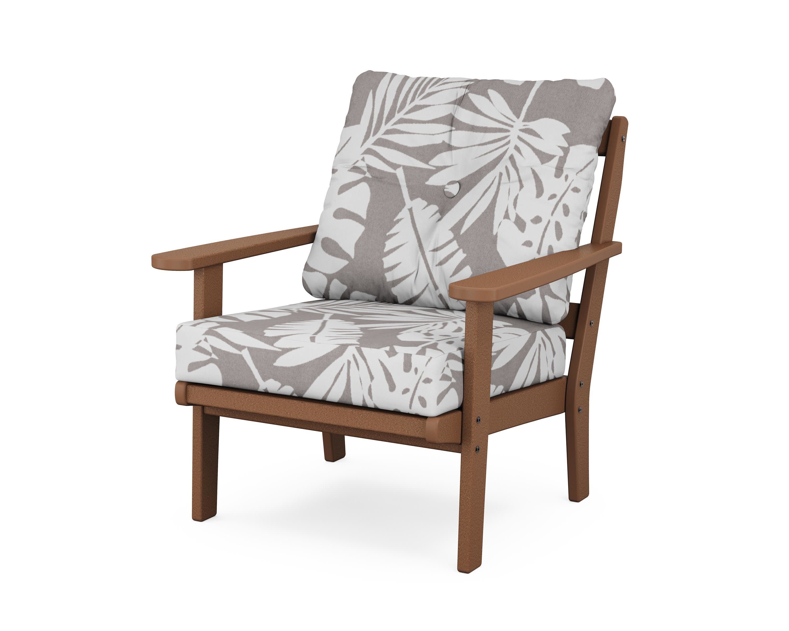 Mission Deep Seating Chair in Teak / Leaf Grey Mist