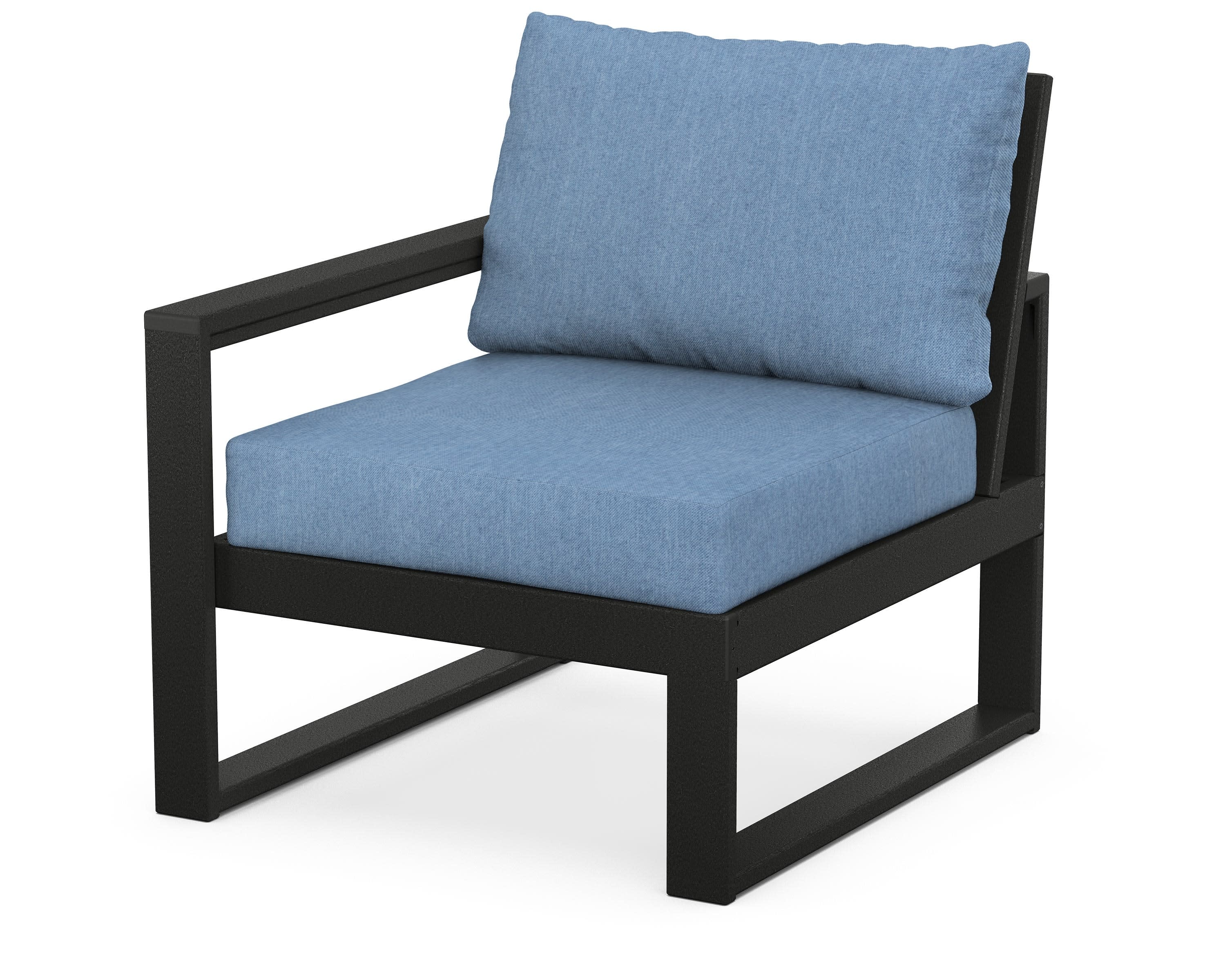 EDGE Modular Left Arm Chair in Black / Sky Blue