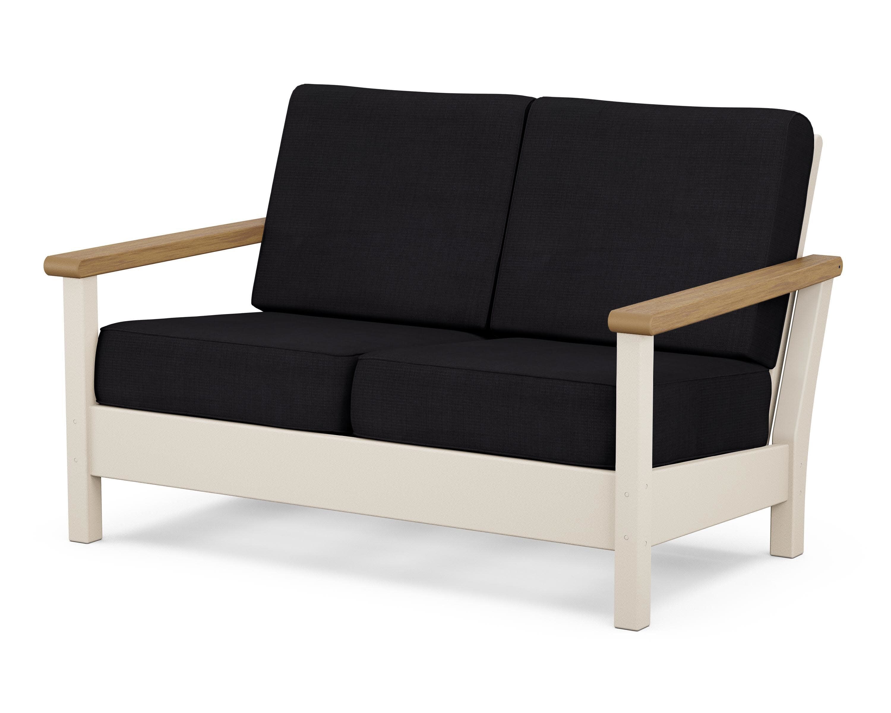 Harbour Deep Seating Loveseat in Sand / Natural / Midnight Linen