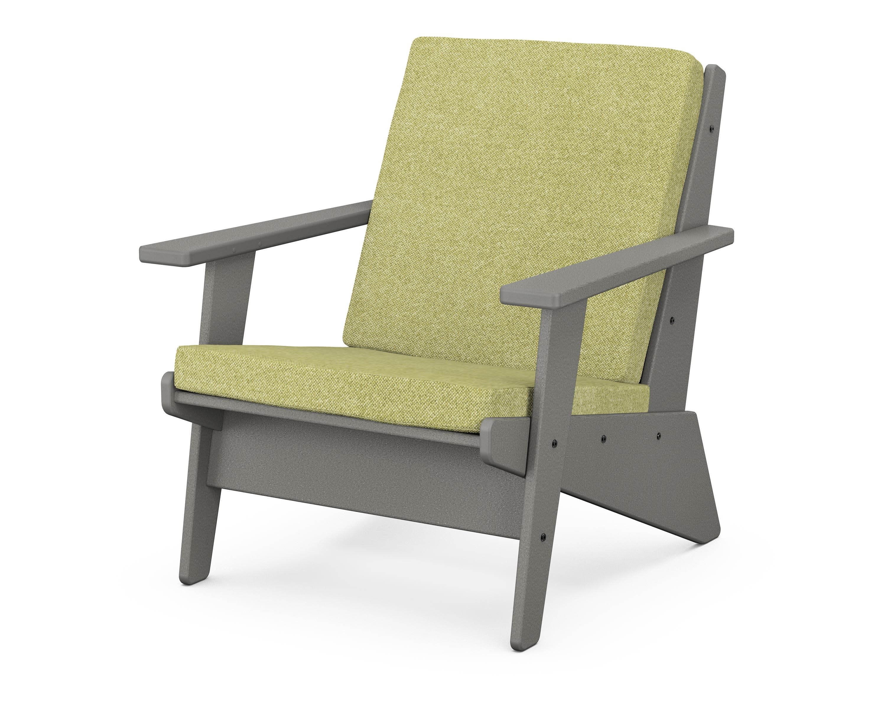 Riviera Modern Lounge Chair in Slate Grey / Chartreuse Boucle