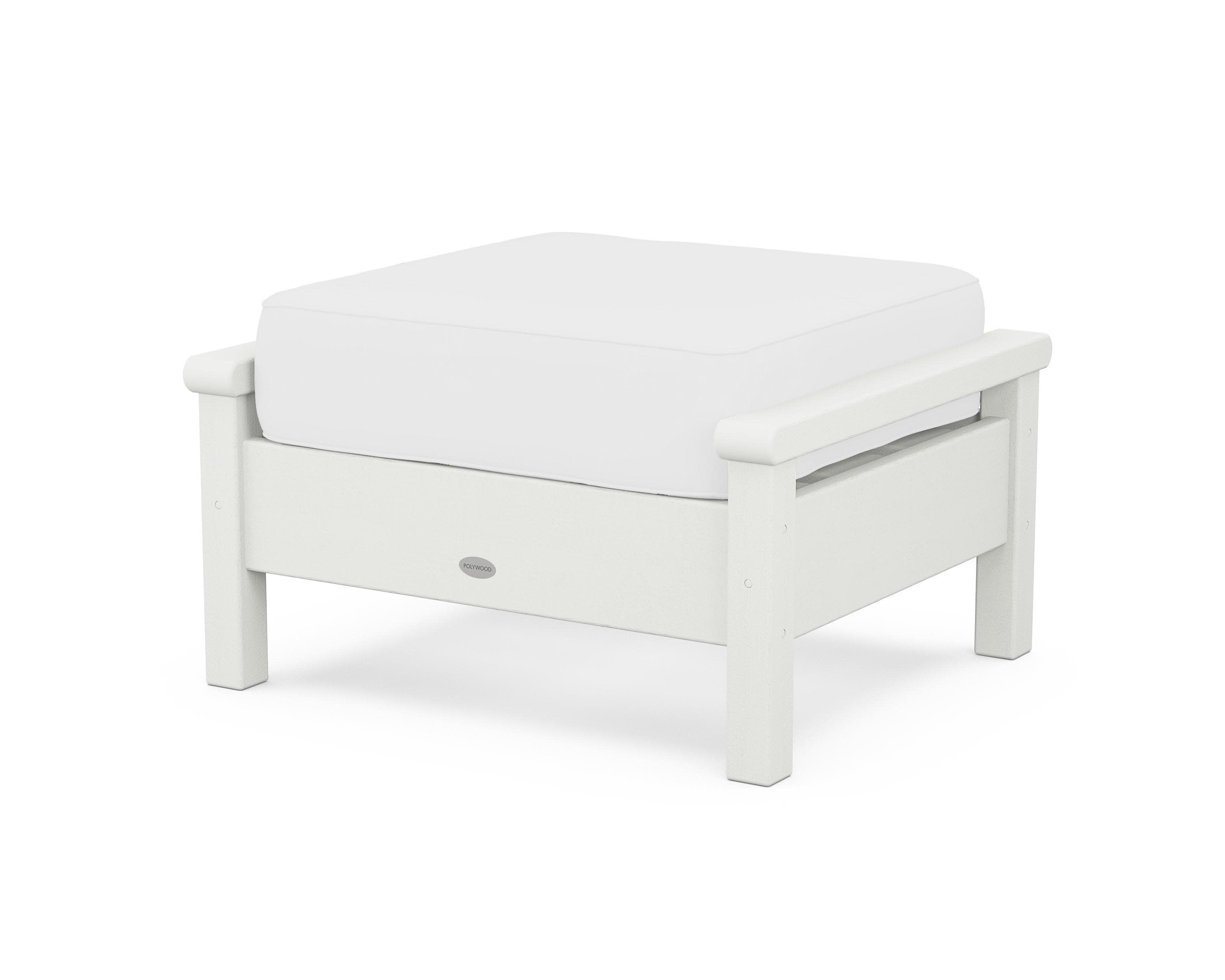 Harbour Deep Seating Ottoman in Vintage White / Natural