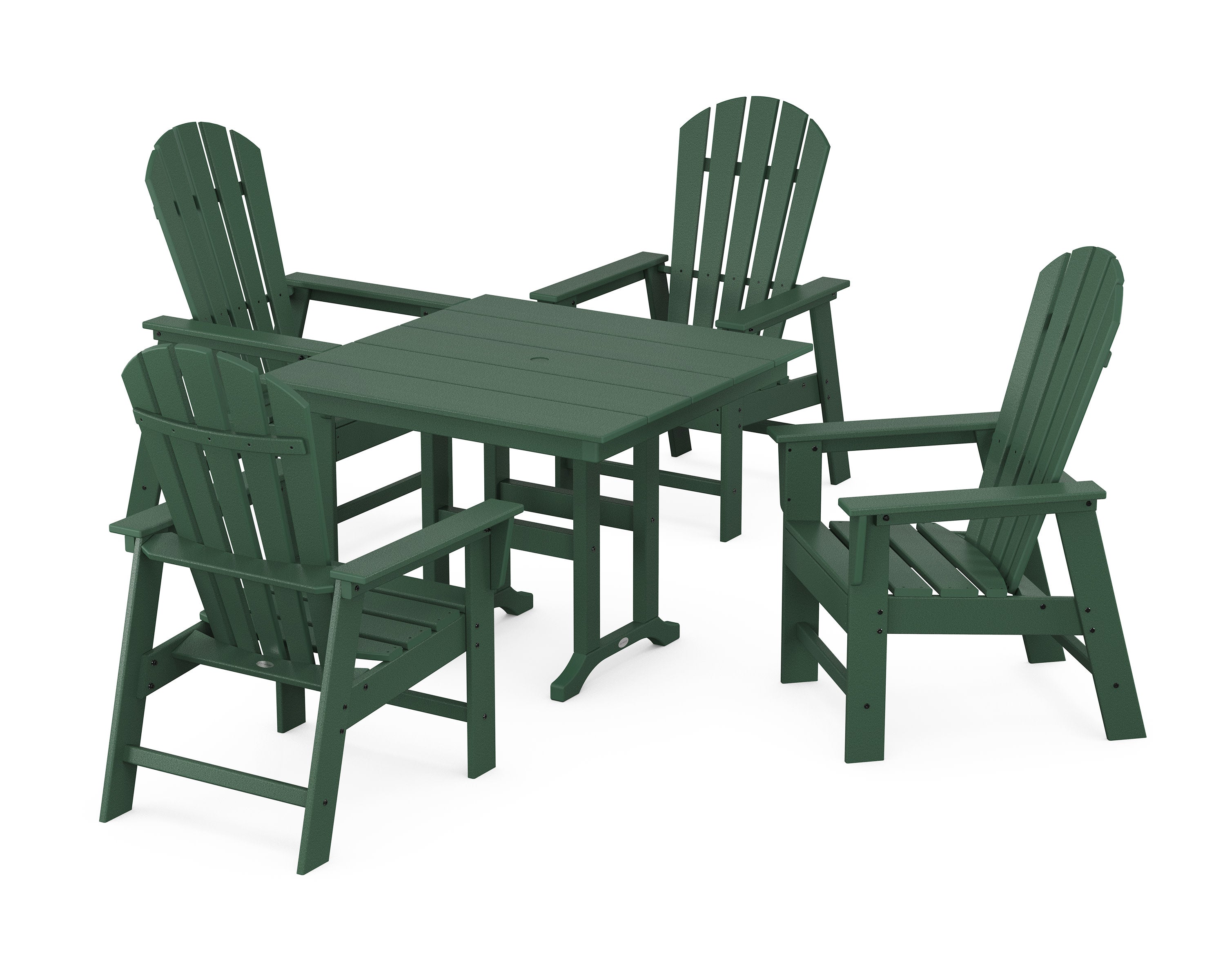 South Beach 5-Piece Farmhouse Dining Set in Green