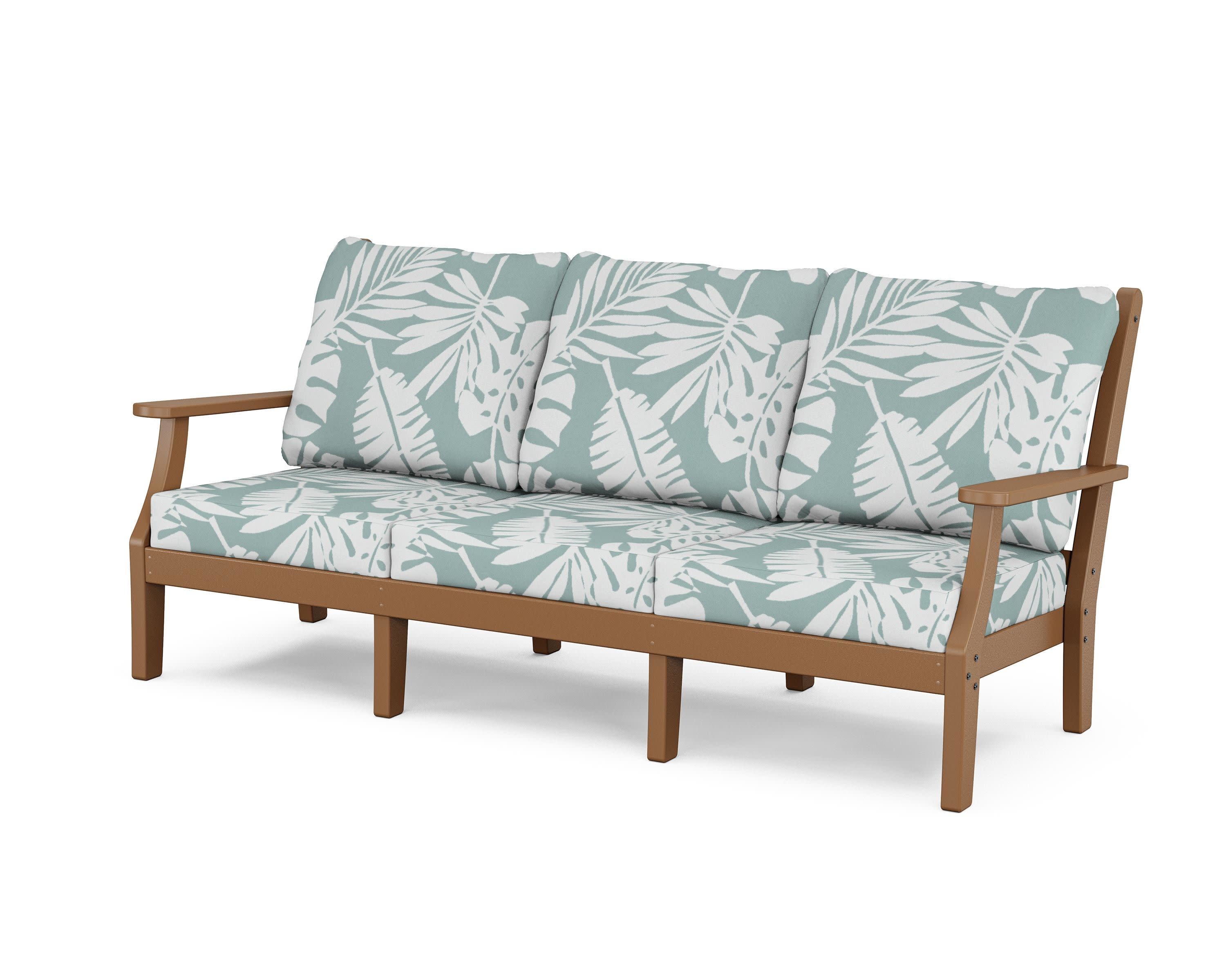 Wovendale Deep Seating Sofa in Teak / Leaf Glacier Spa