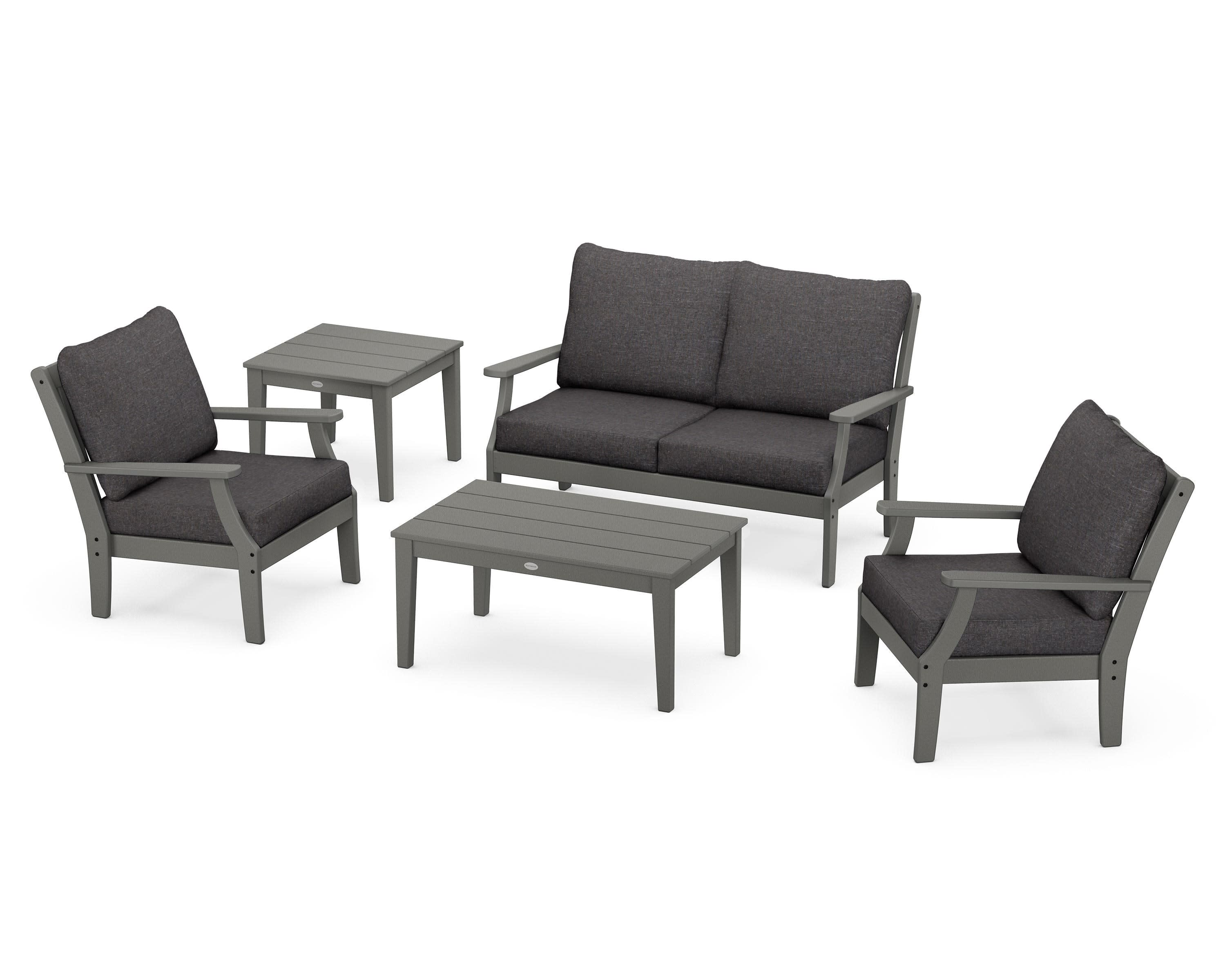 Braxton 5-Piece Deep Seating Set in Slate Grey / Ash Charcoal