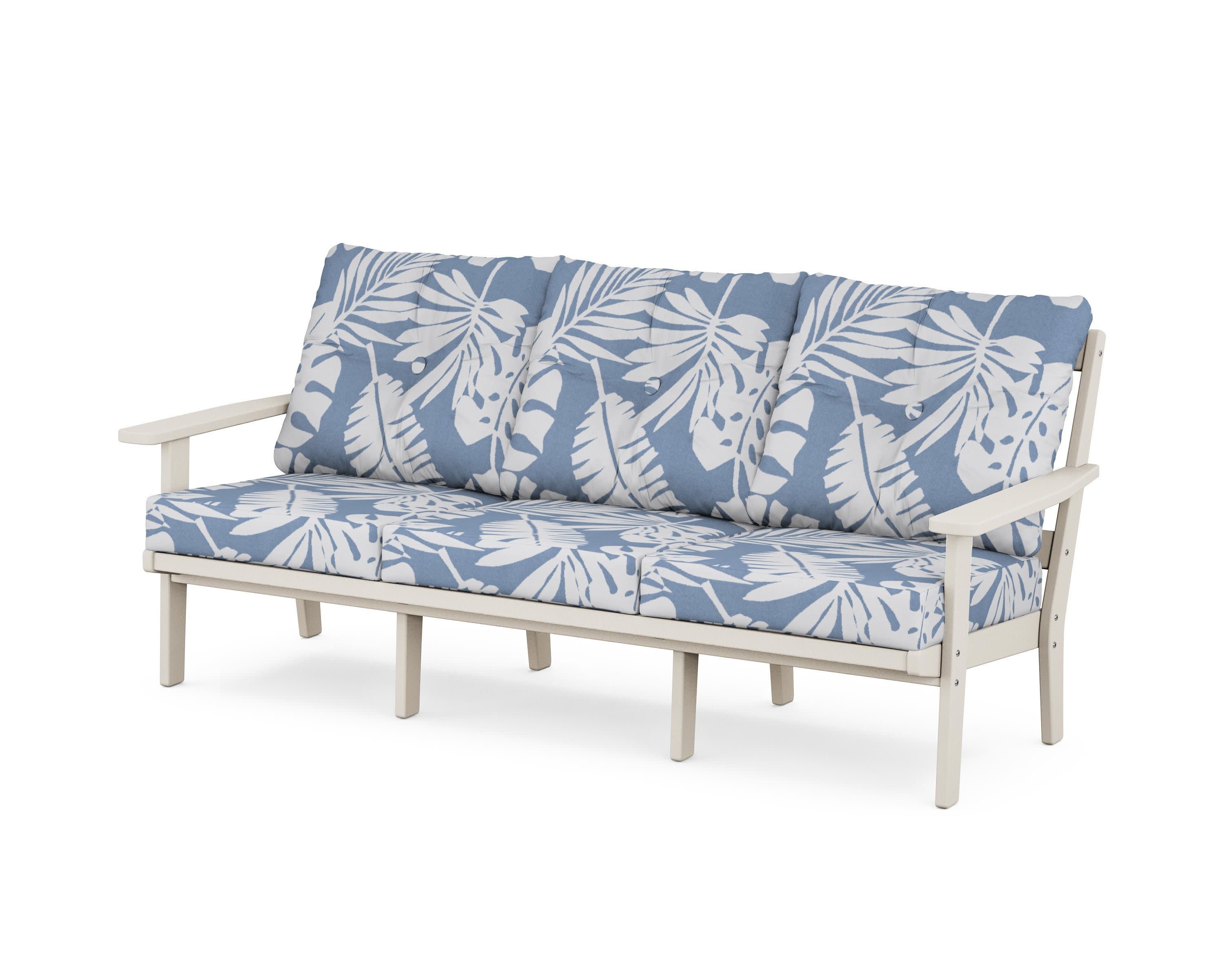 PrairieDeep Seating Sofa in Sand / Leaf Sky Blue