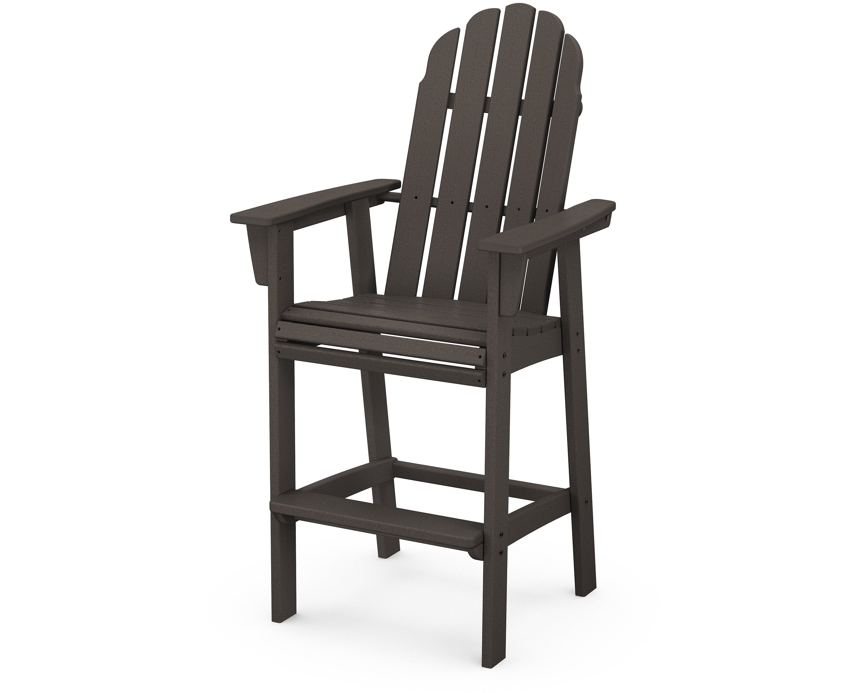 Vineyard Curveback Adirondack Bar Chair in Vintage Coffee