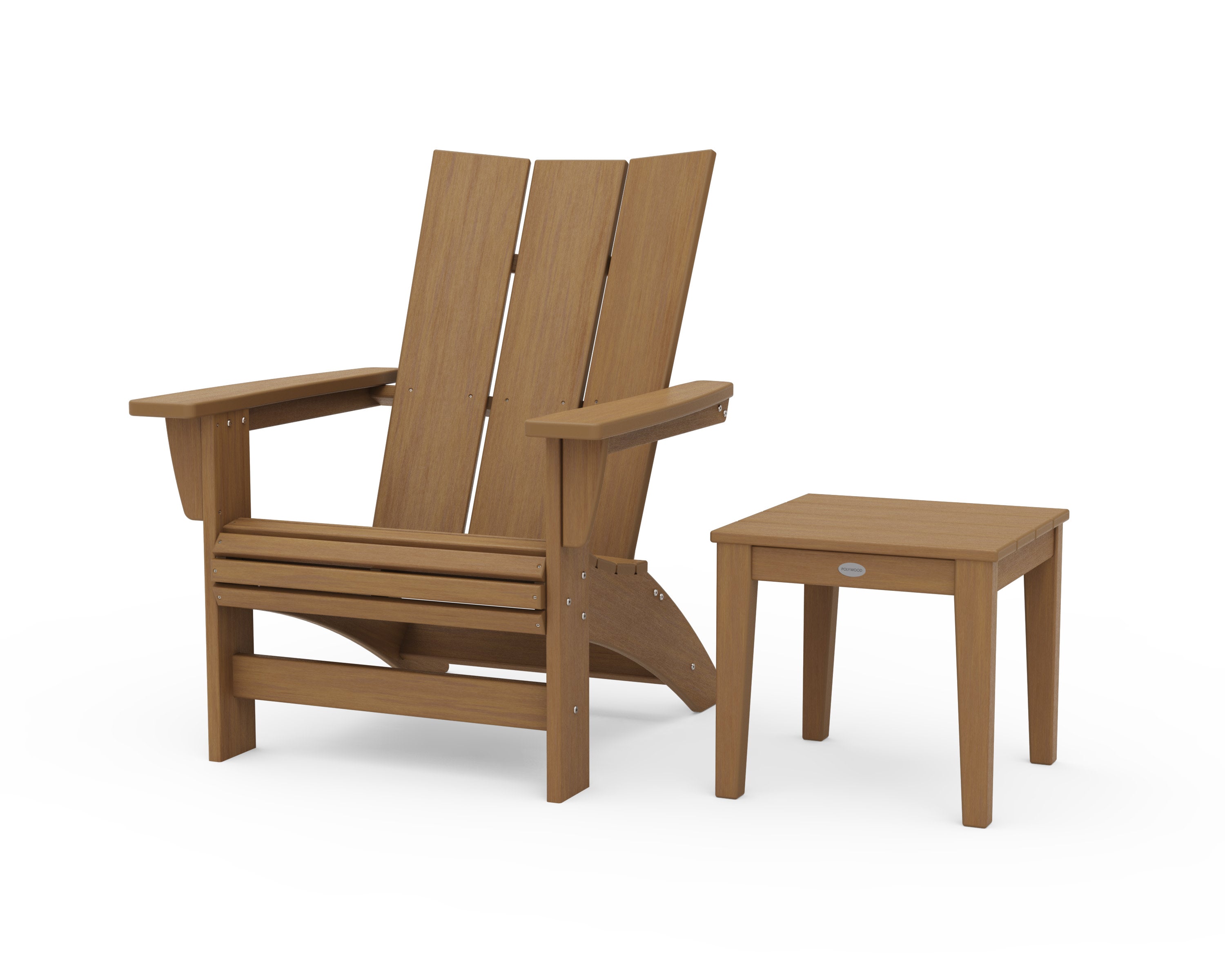 Modern Grand Adirondack Chair with Side Table in Natural