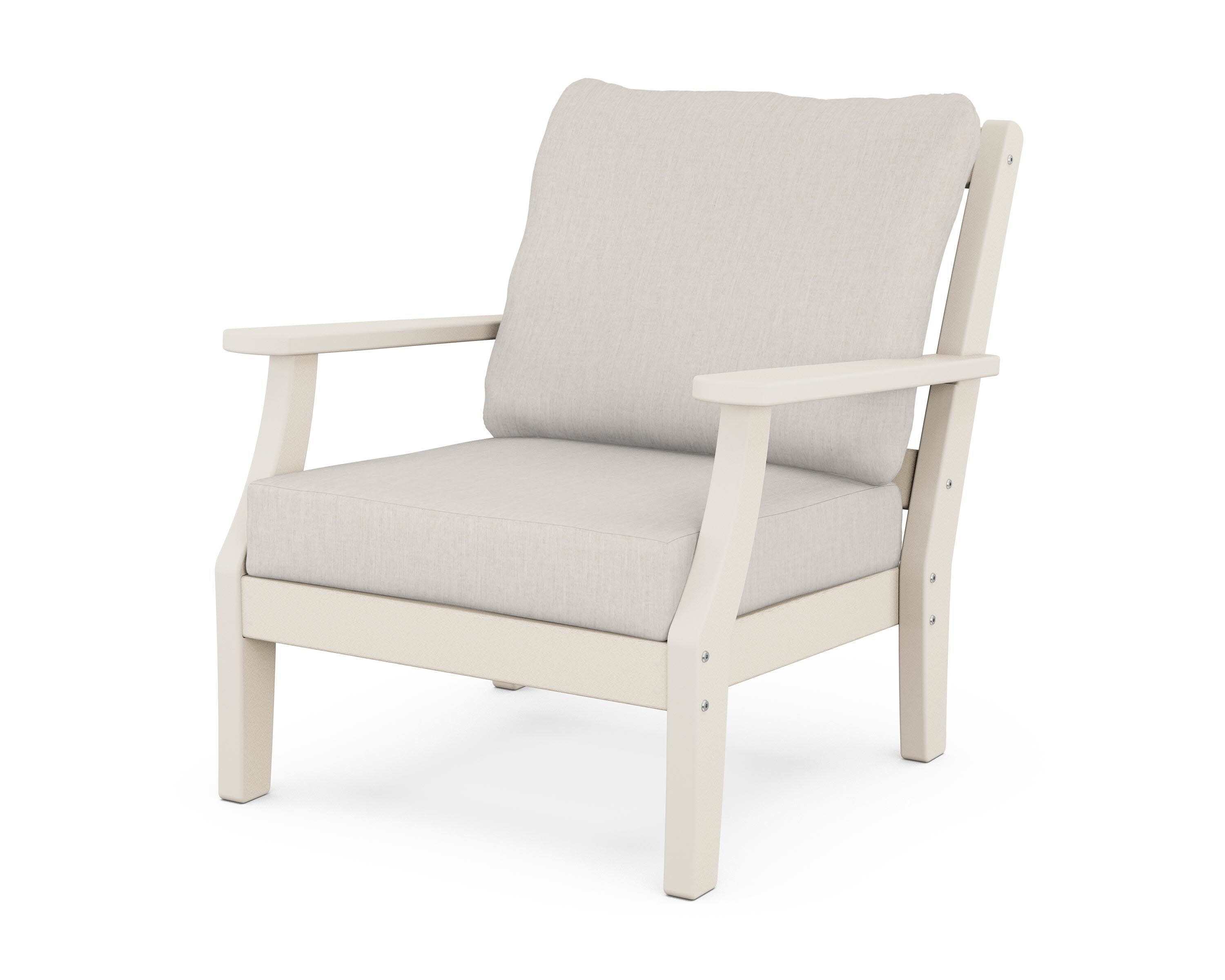 Chinoiserie Deep Seating Chair in Sand / Cast Ash