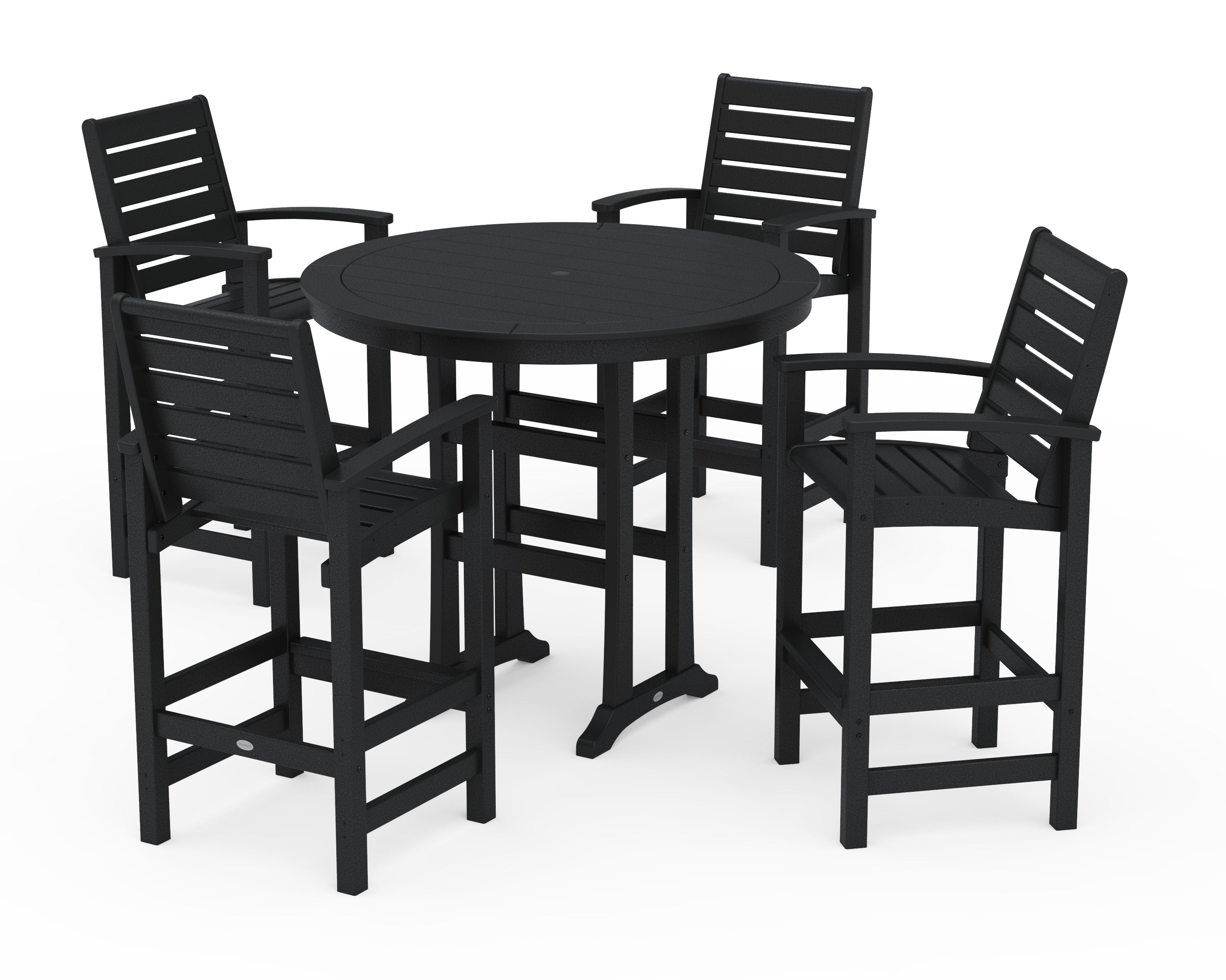 5 Piece Signature Bar Dining Set in Black