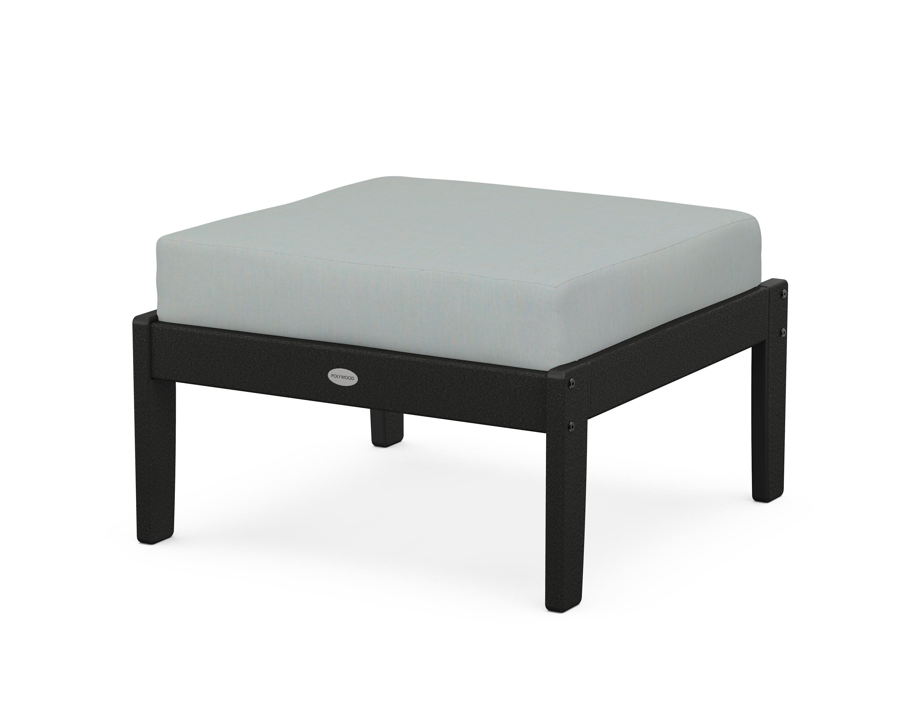 Braxton Deep Seating Ottoman in Black / Spa
