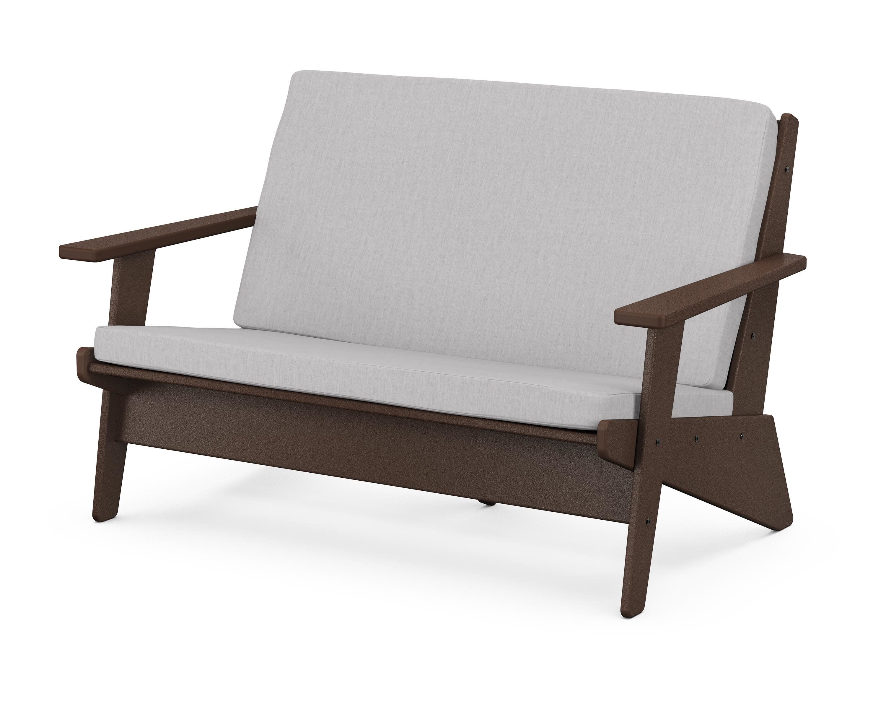 Riviera Modern Lounge Loveseat in Mahogany / Granite