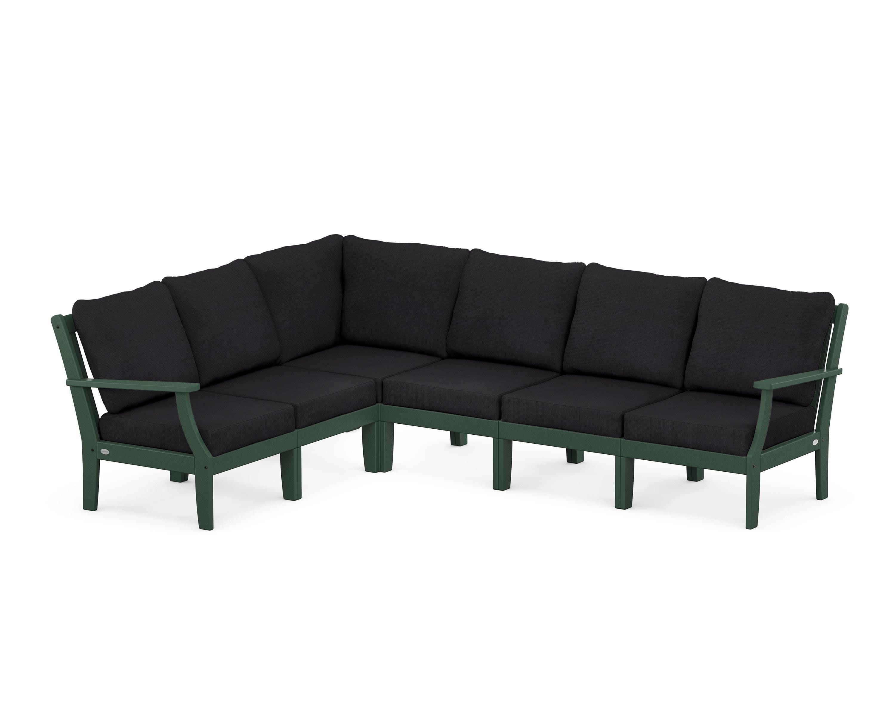 Braxton Modular 6-Piece Deep Seating Set in Green / Midnight Linen