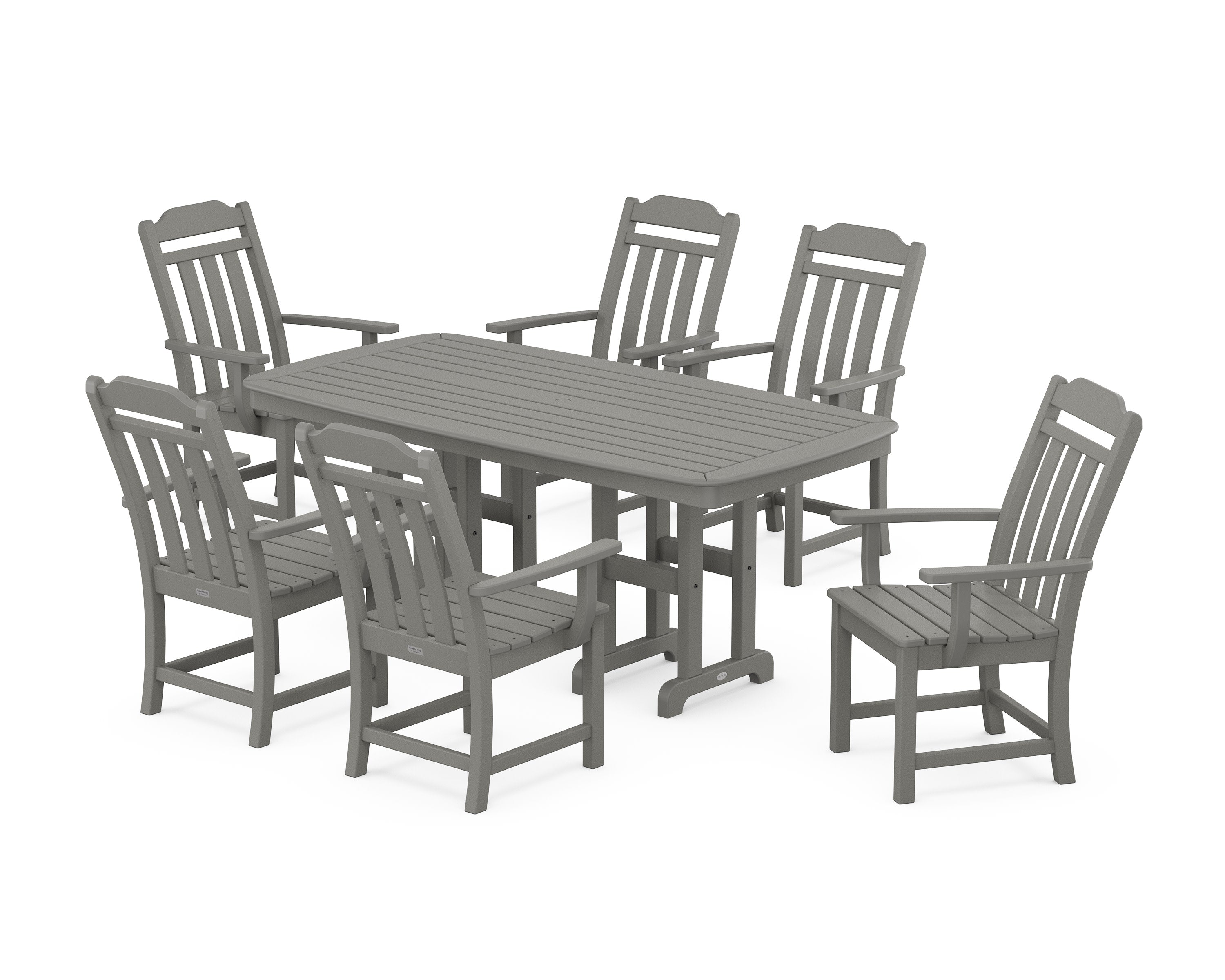 Cottage Arm Chair 7-Piece Dining Set in Slate Grey