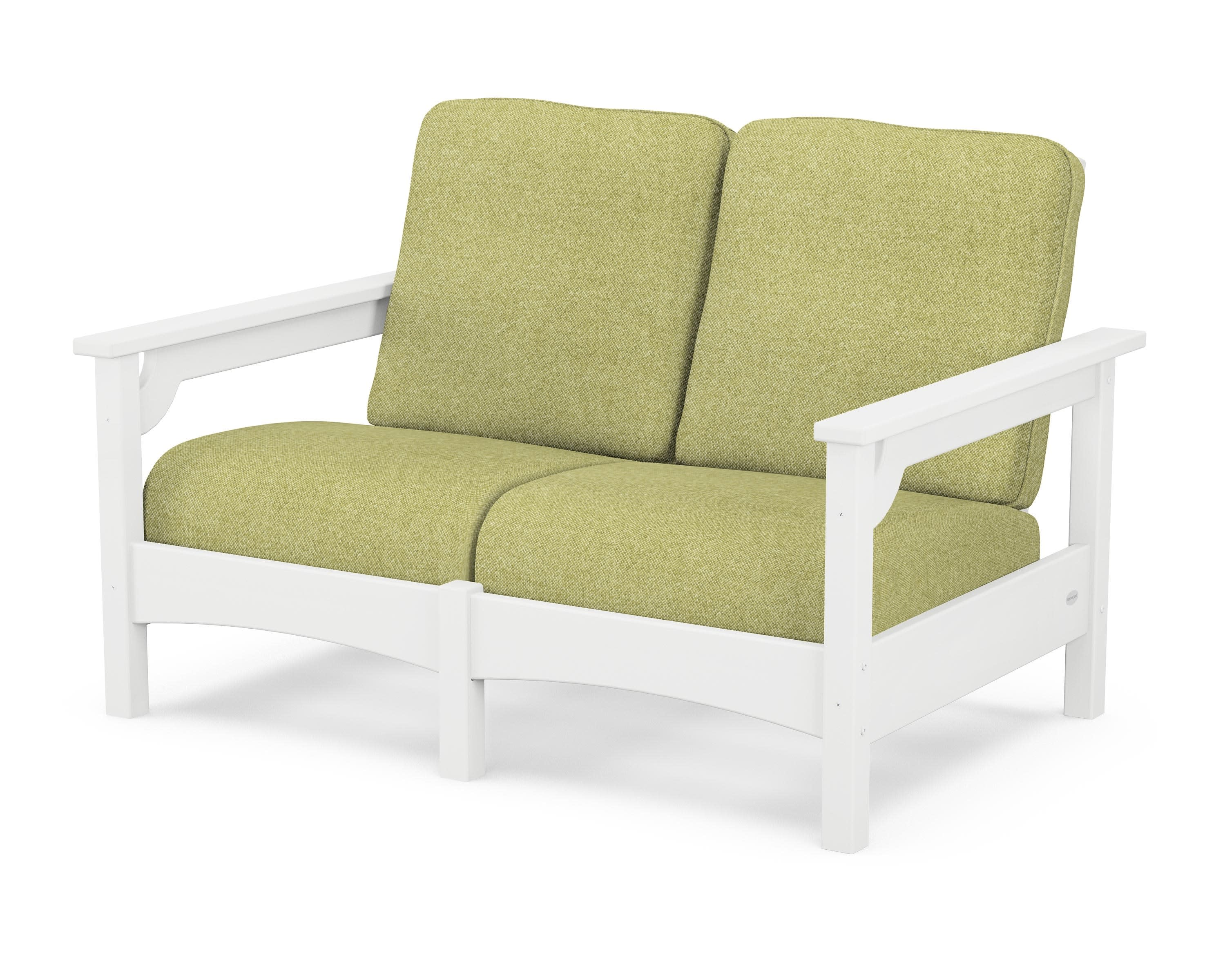 Club Loveseat in White / Chartreuse Boucle