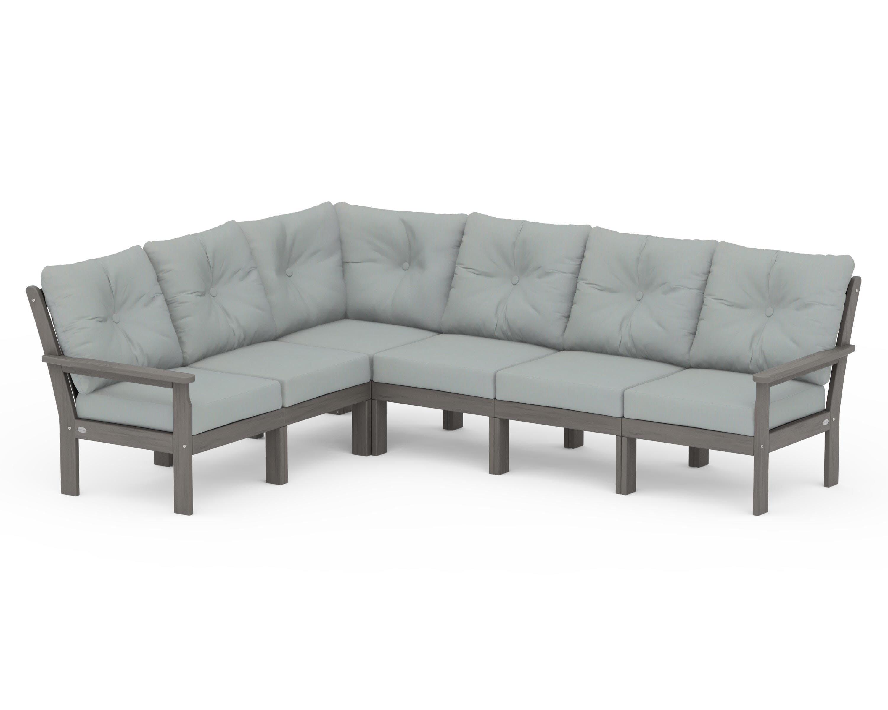 Vineyard 6-Piece Sectional in Driftwood / Spa