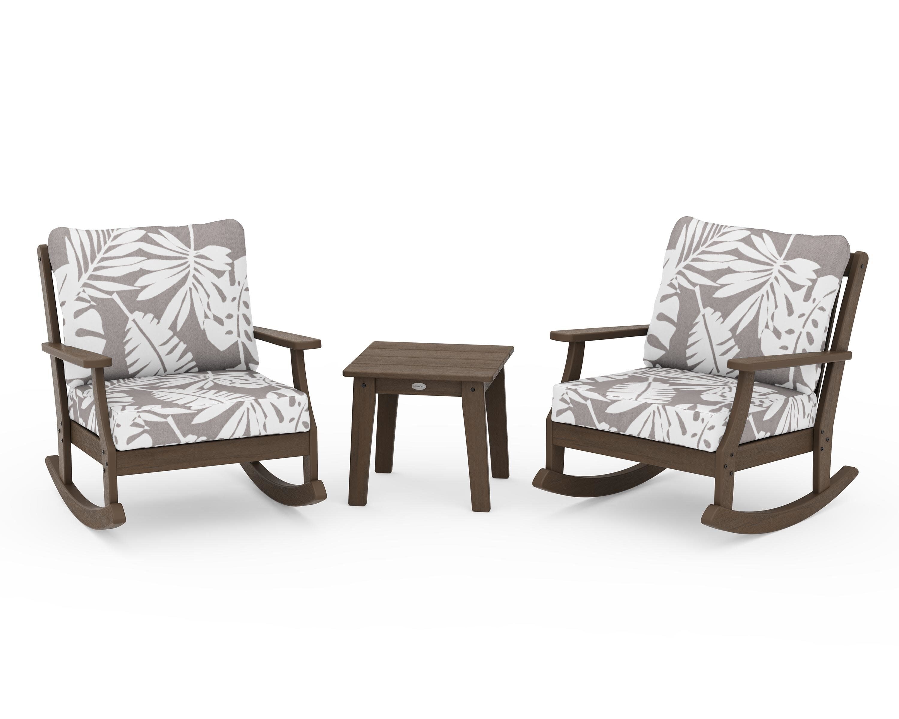 Braxton 3-Piece Deep Seating Rocker Set in Kona / Leaf Grey Mist